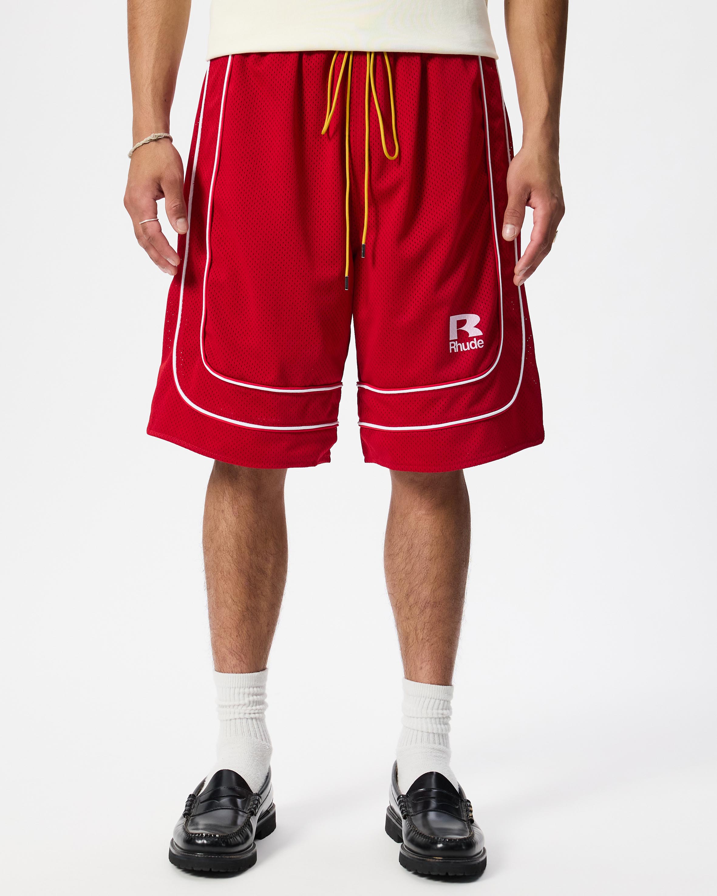 Rhude Mesh Piping Baggy Track Shorts