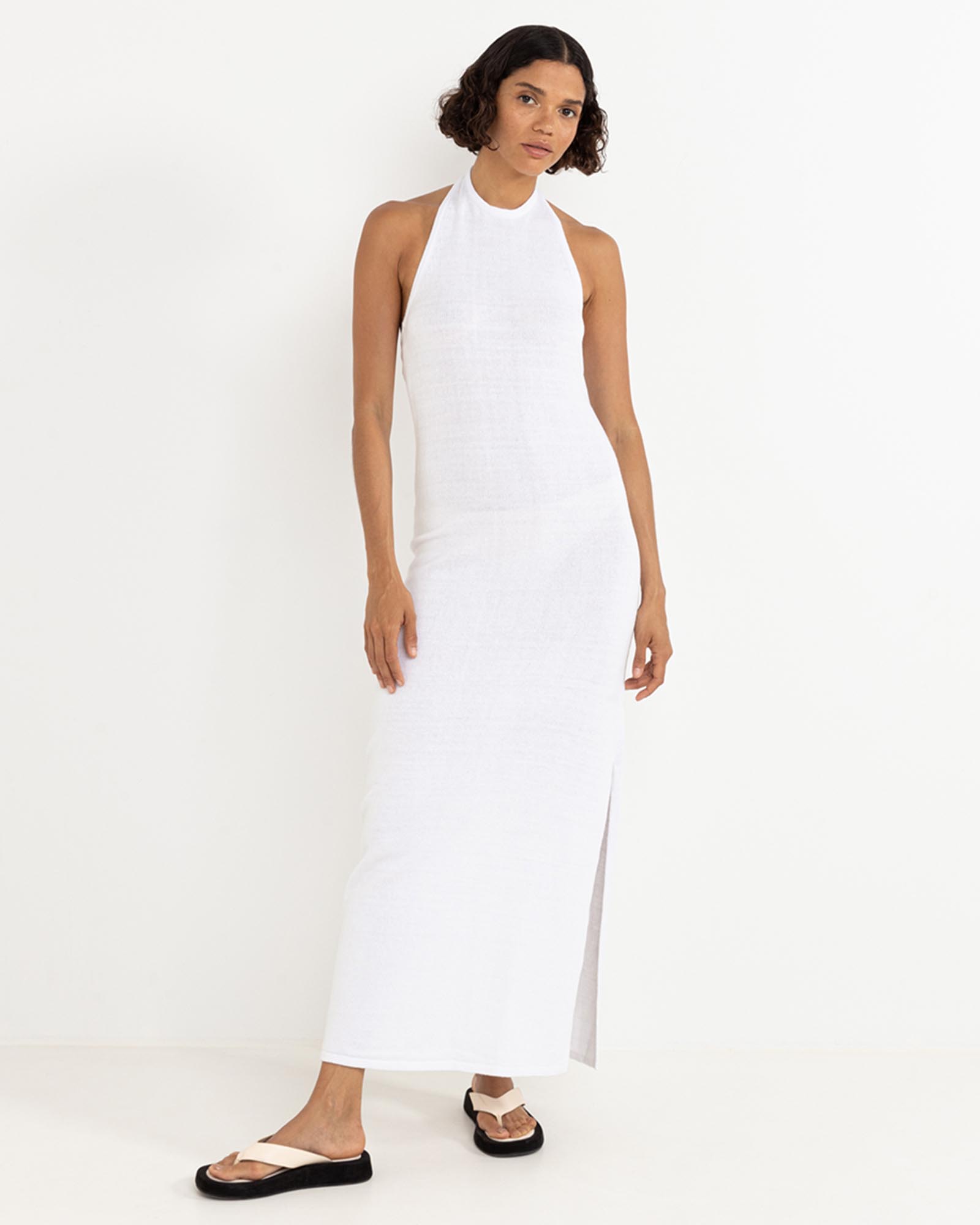 Martini Halter Knit Maxi Dress