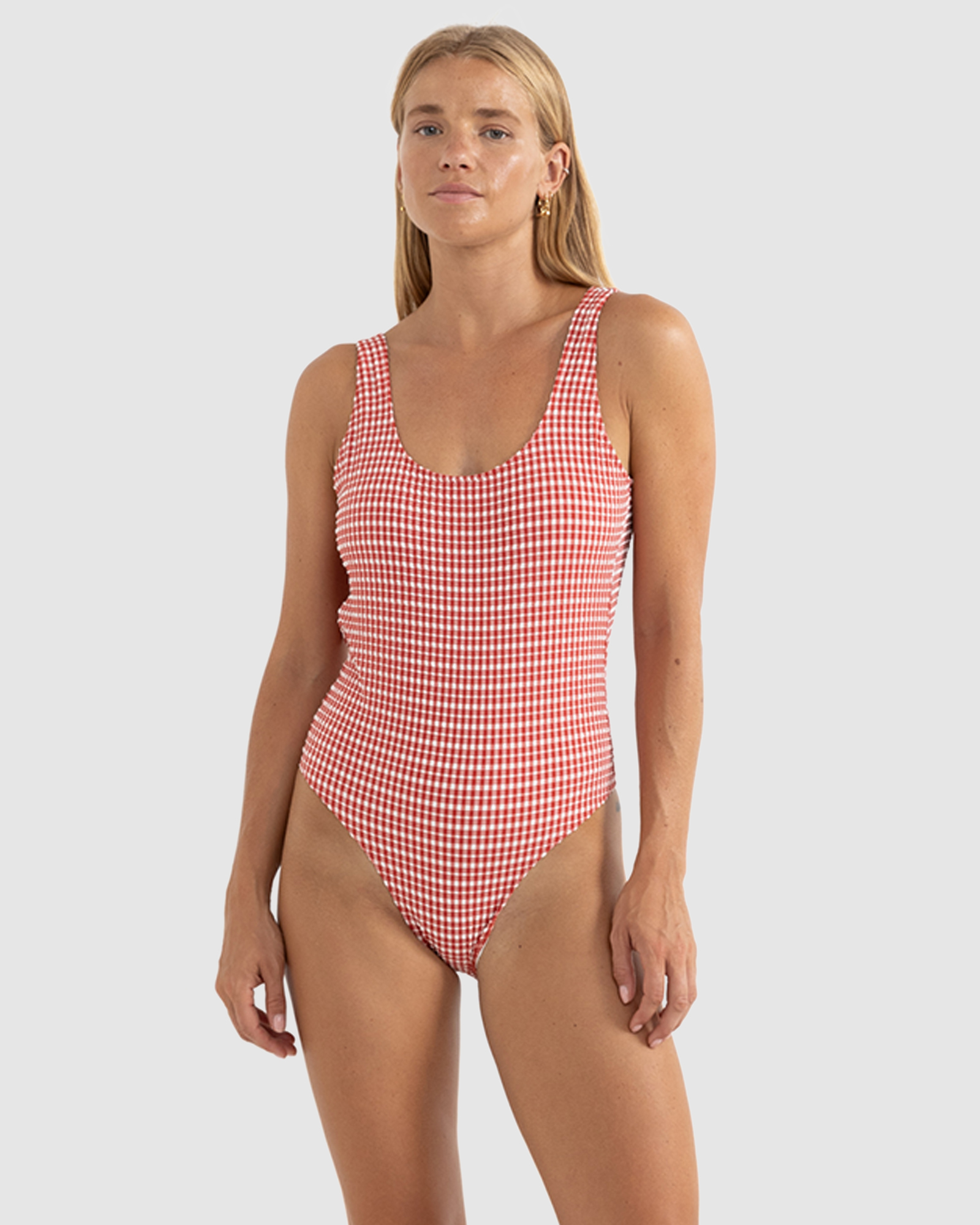 Lola Check Scoop Neck One Piece Swimsuit