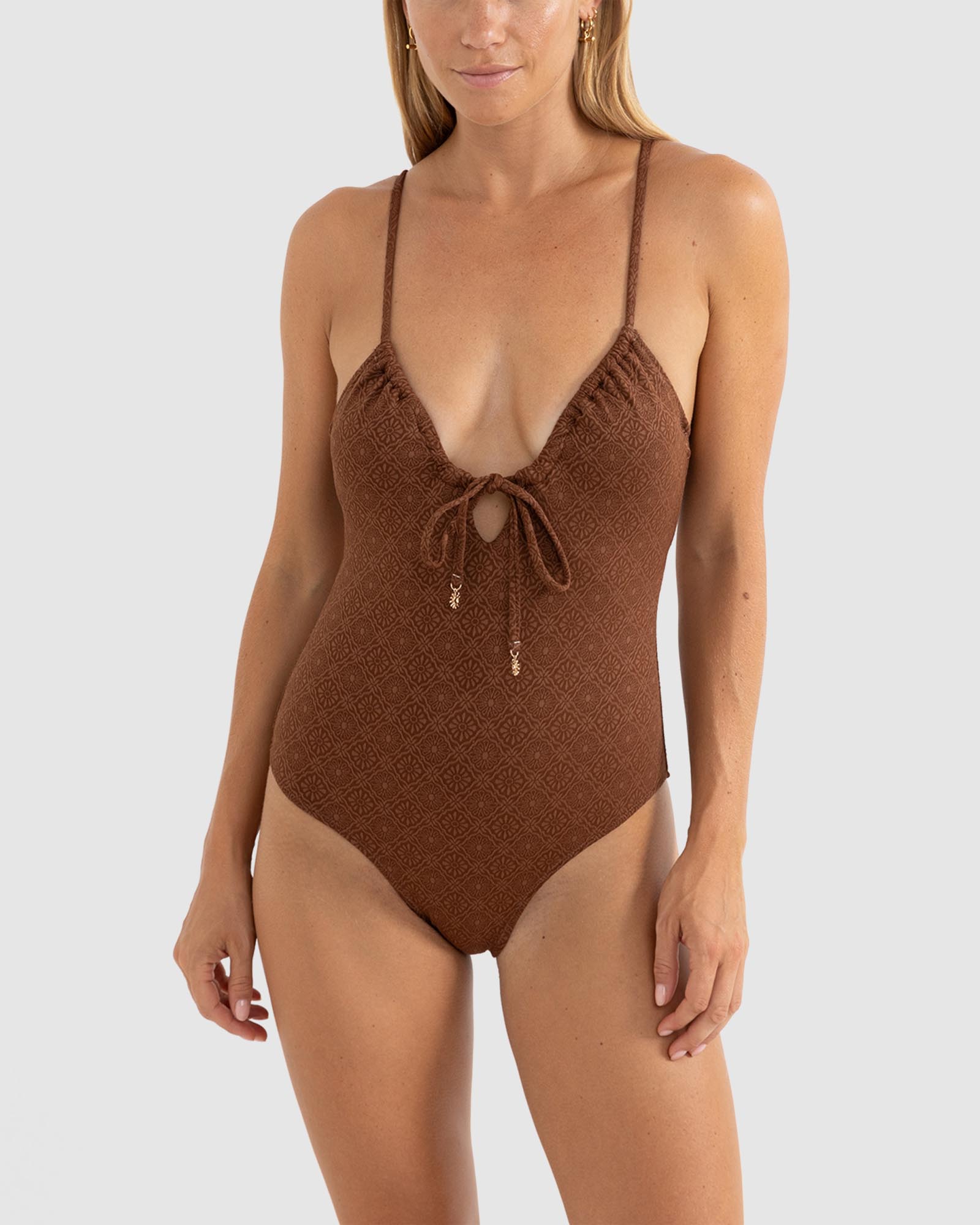 Sunset Tie Front One Piece