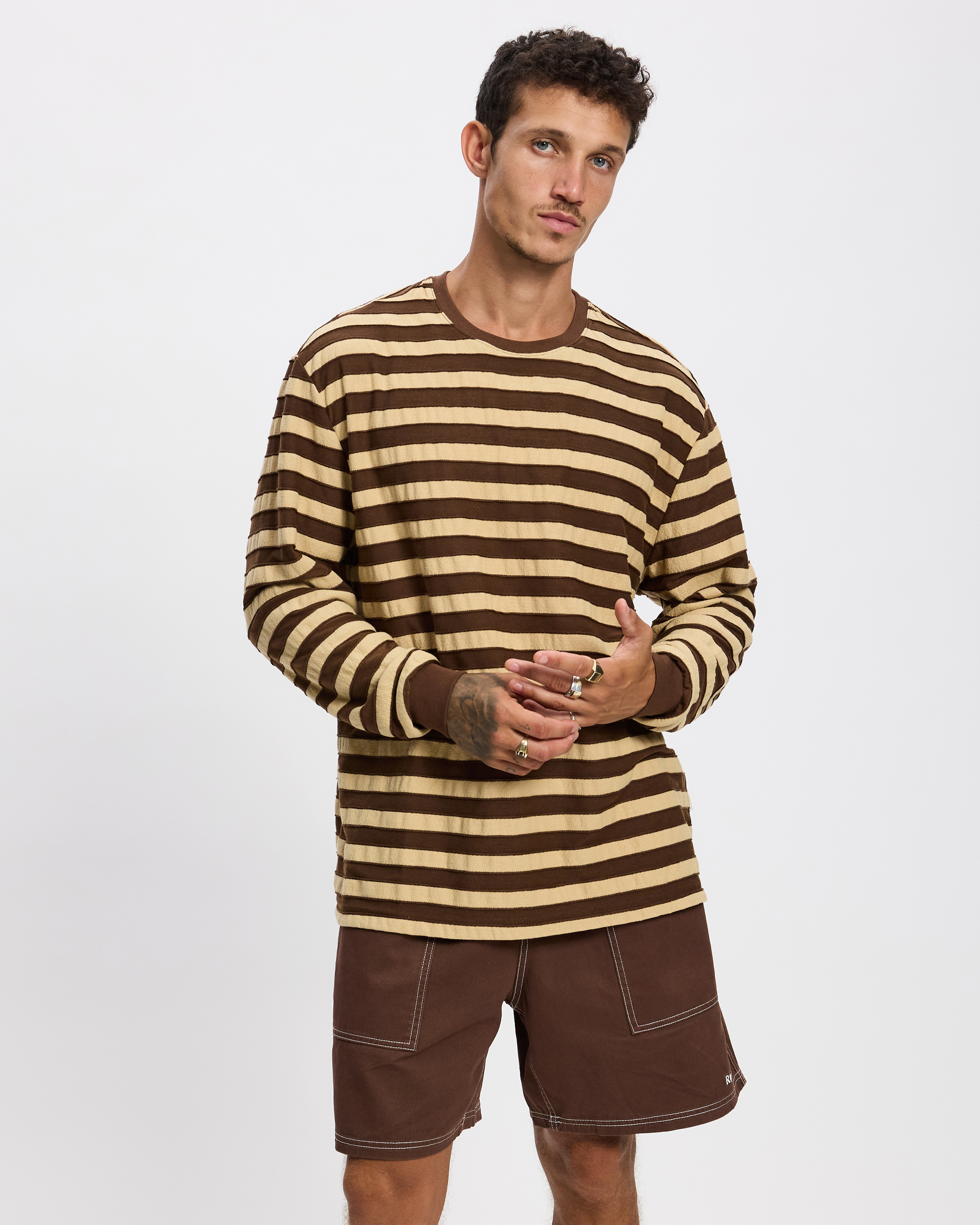 Textured Stripe LS T-Shirt