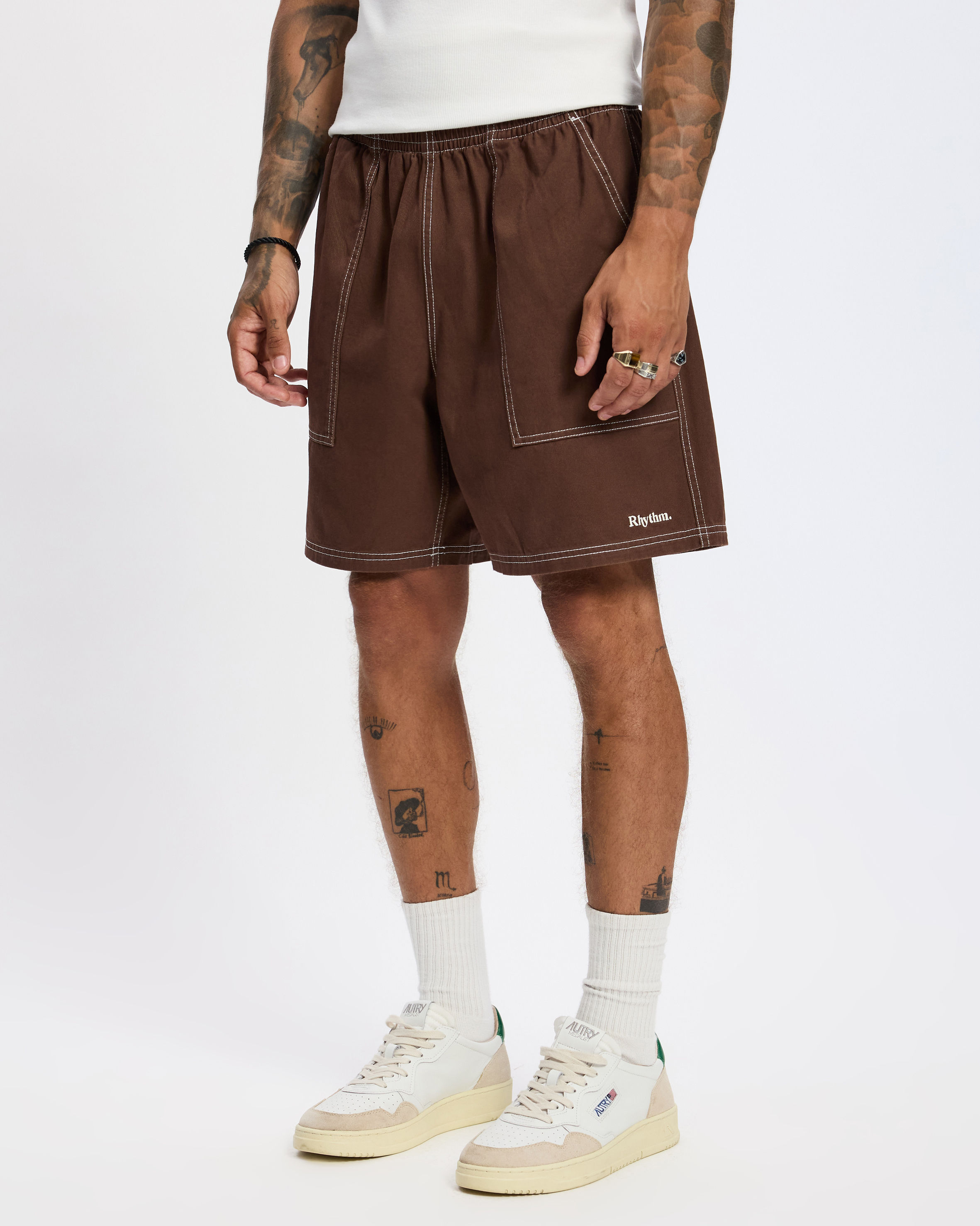 Contrast Stitch Jam Shorts