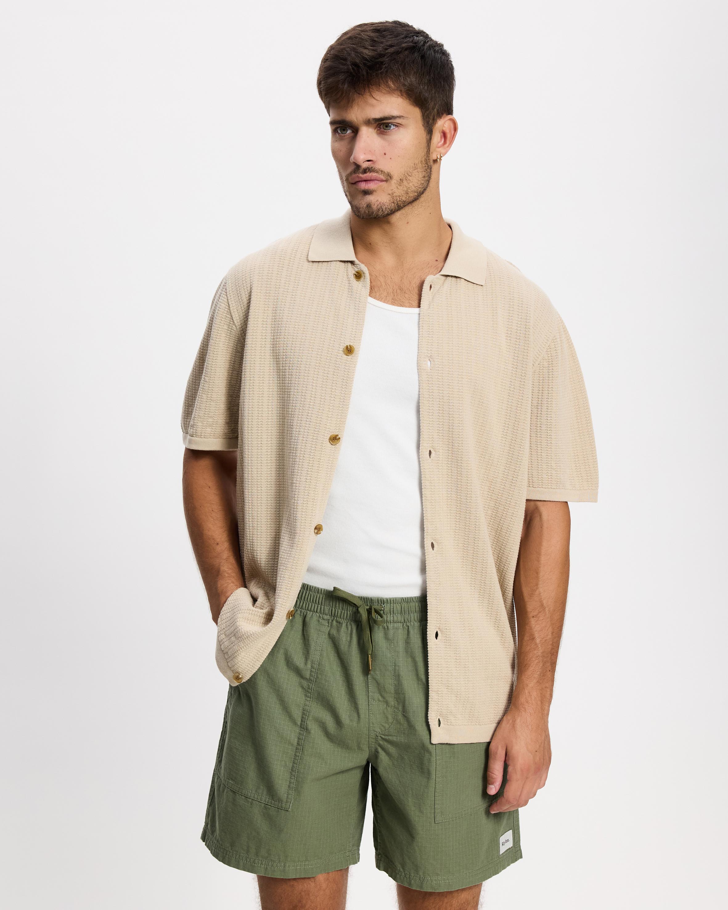 Textured Knit SS Shirt
