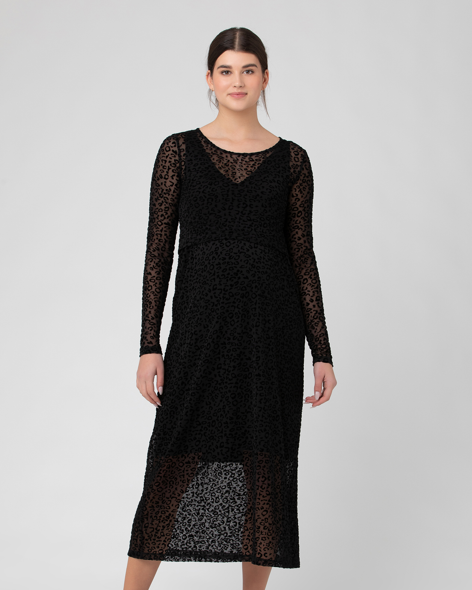 Leo Flocked Nursing Dress