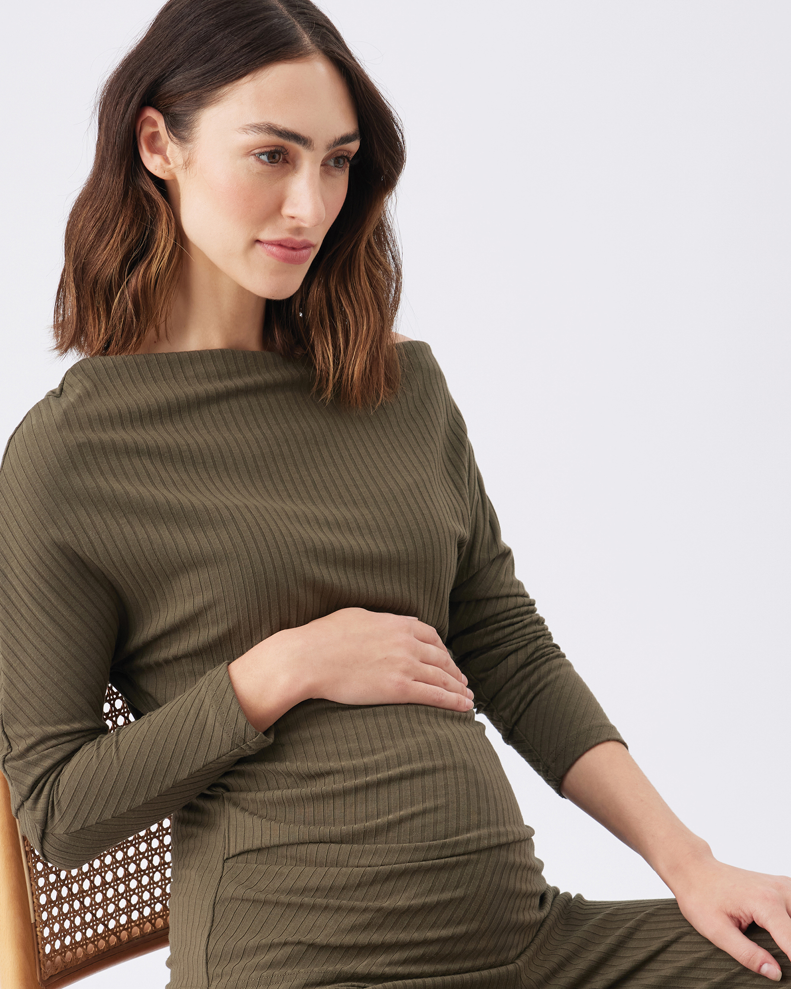 Off-Shoulder Rib Top
