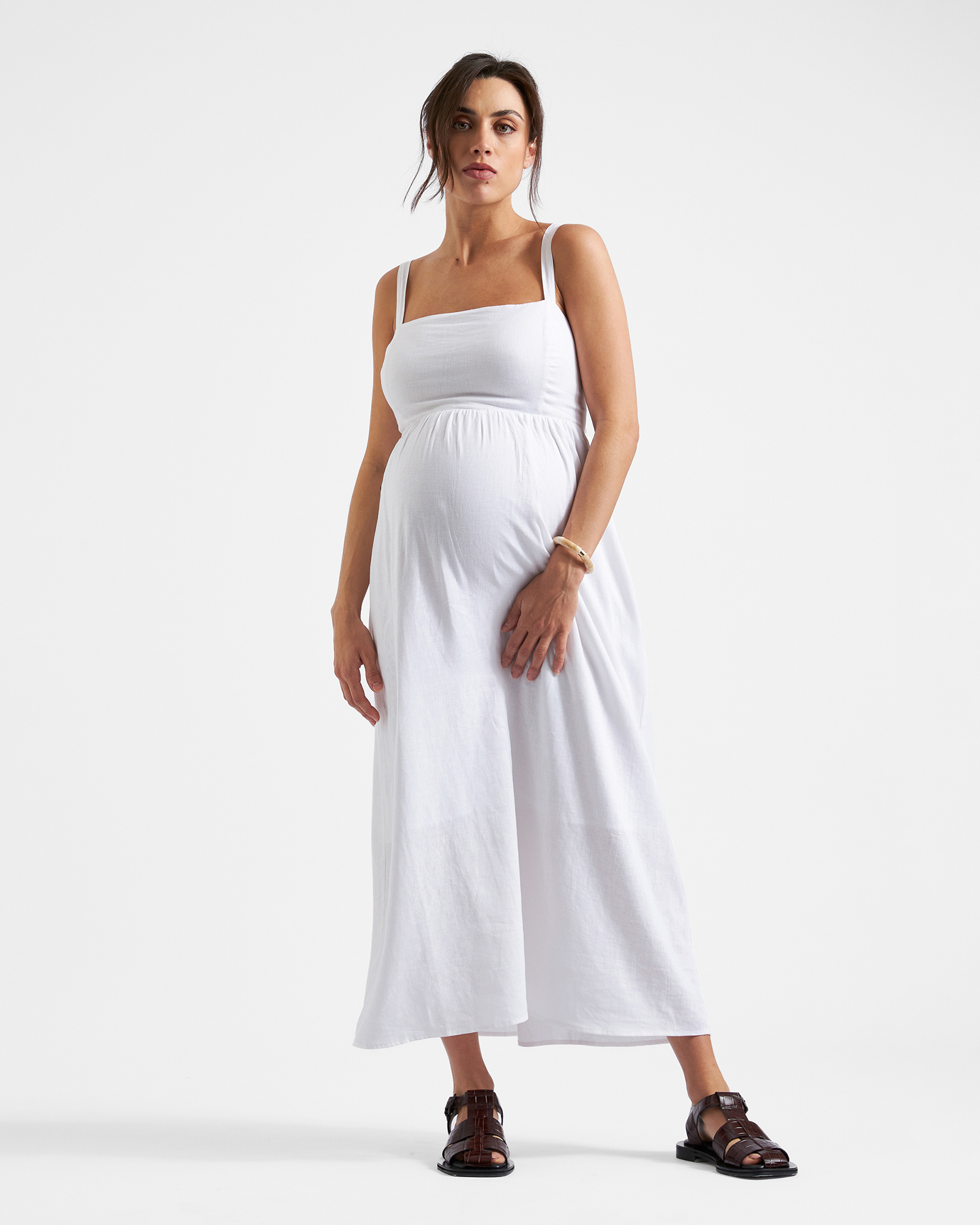 Simone Tie Back Linen Dress