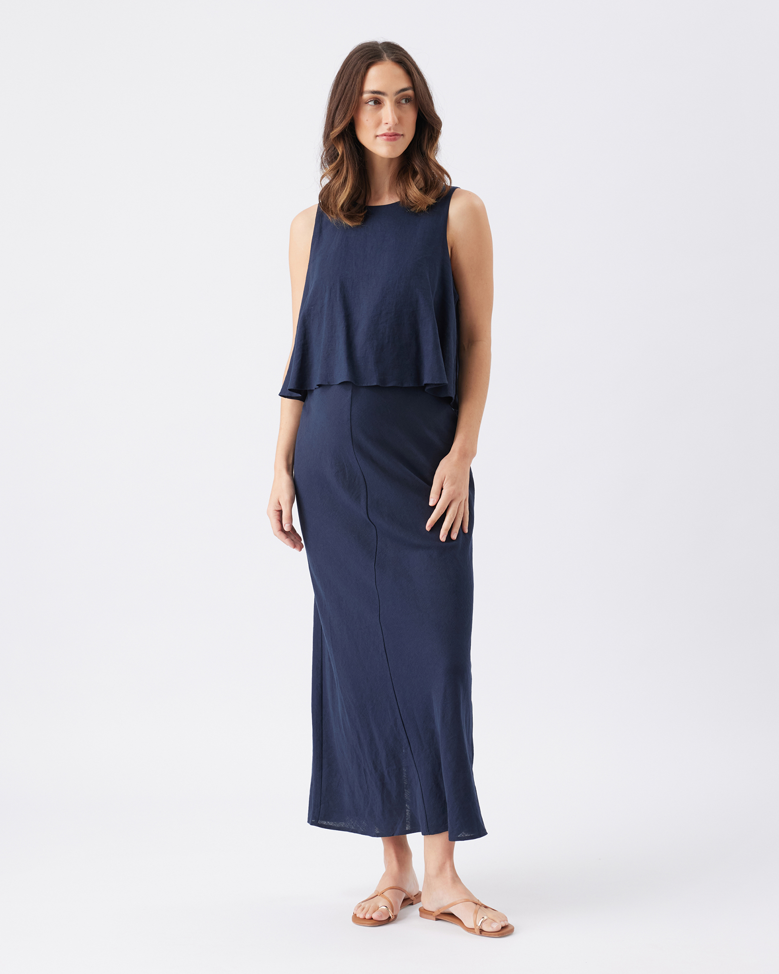 Lena Linen Nursing Dress