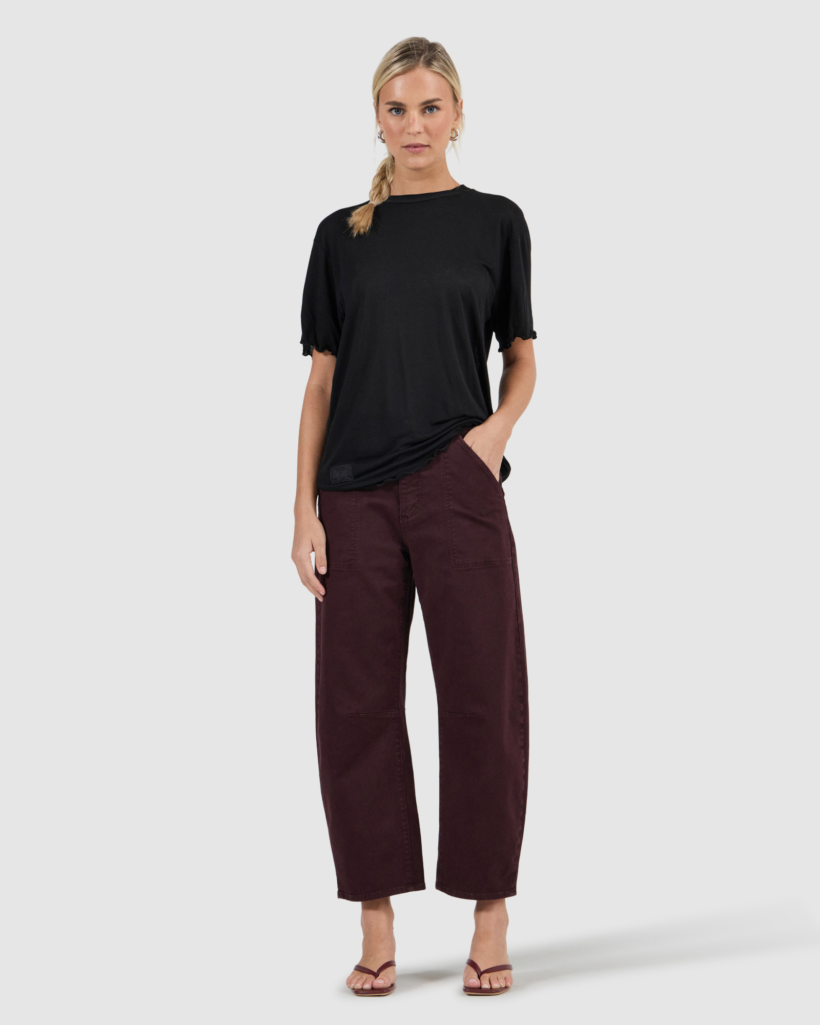 Gigi Barrel Jean - Trade Dark Cherry
