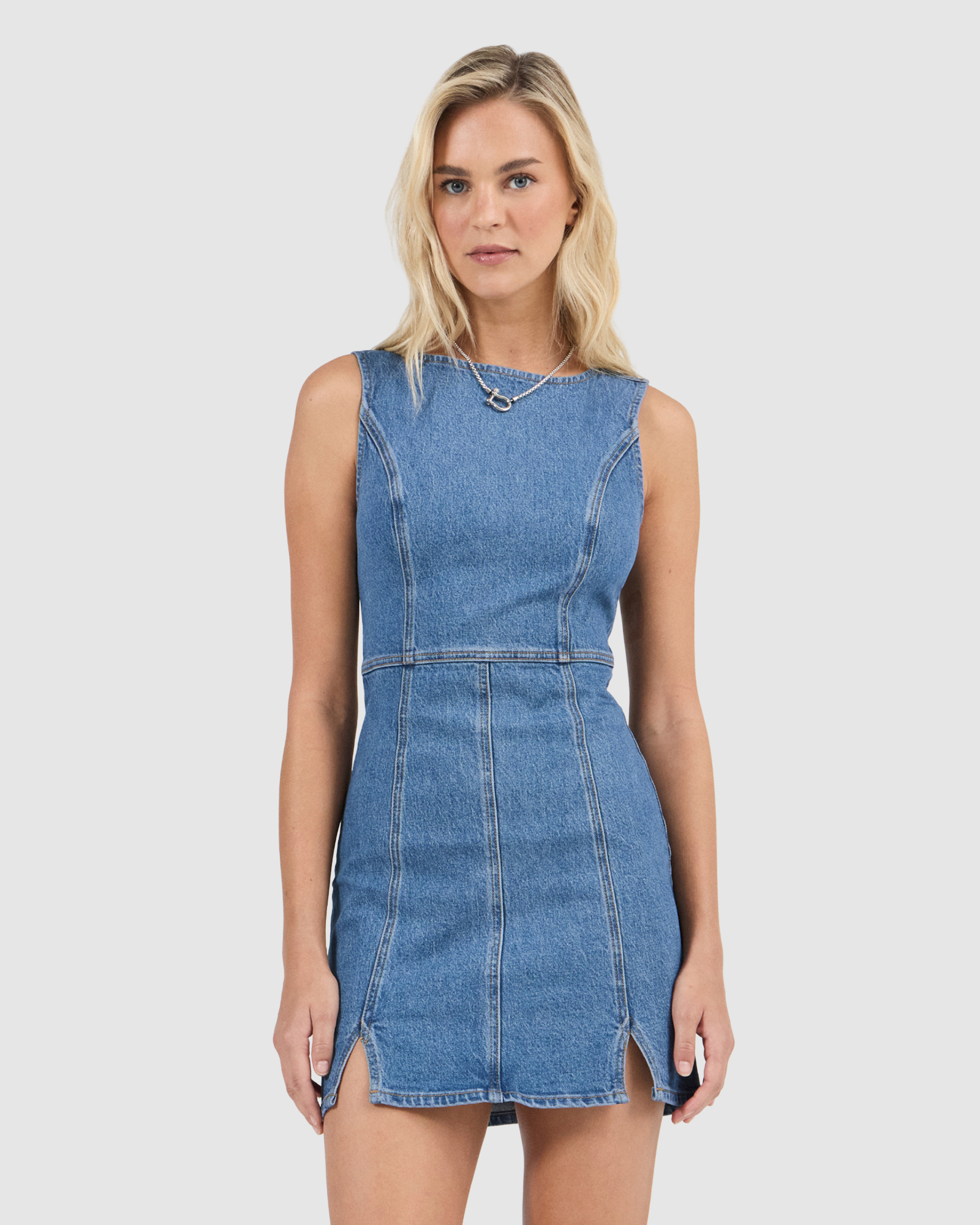 Carmen Denim Dress Mini Canyon Stone