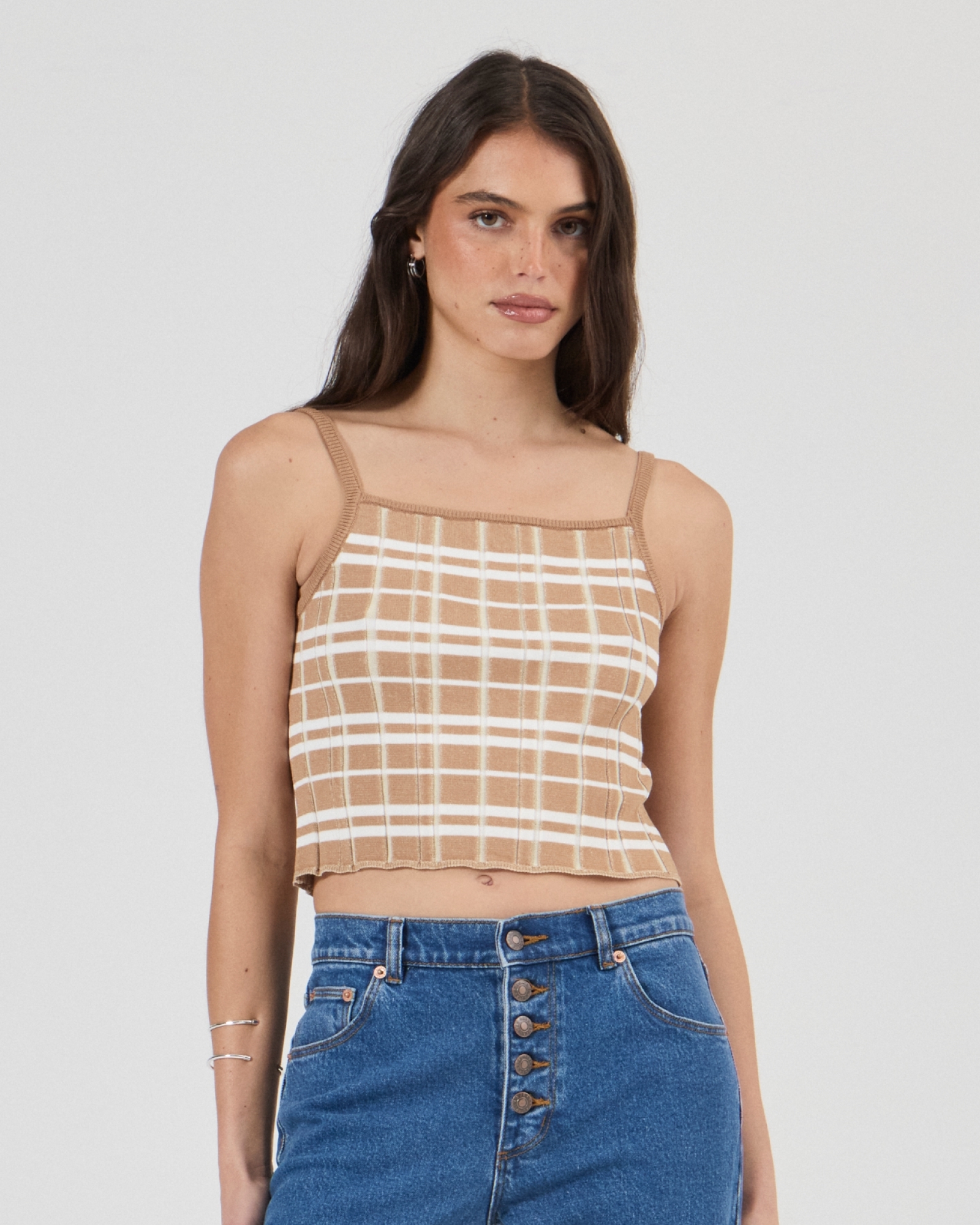 Daybreak Knit Tank Check