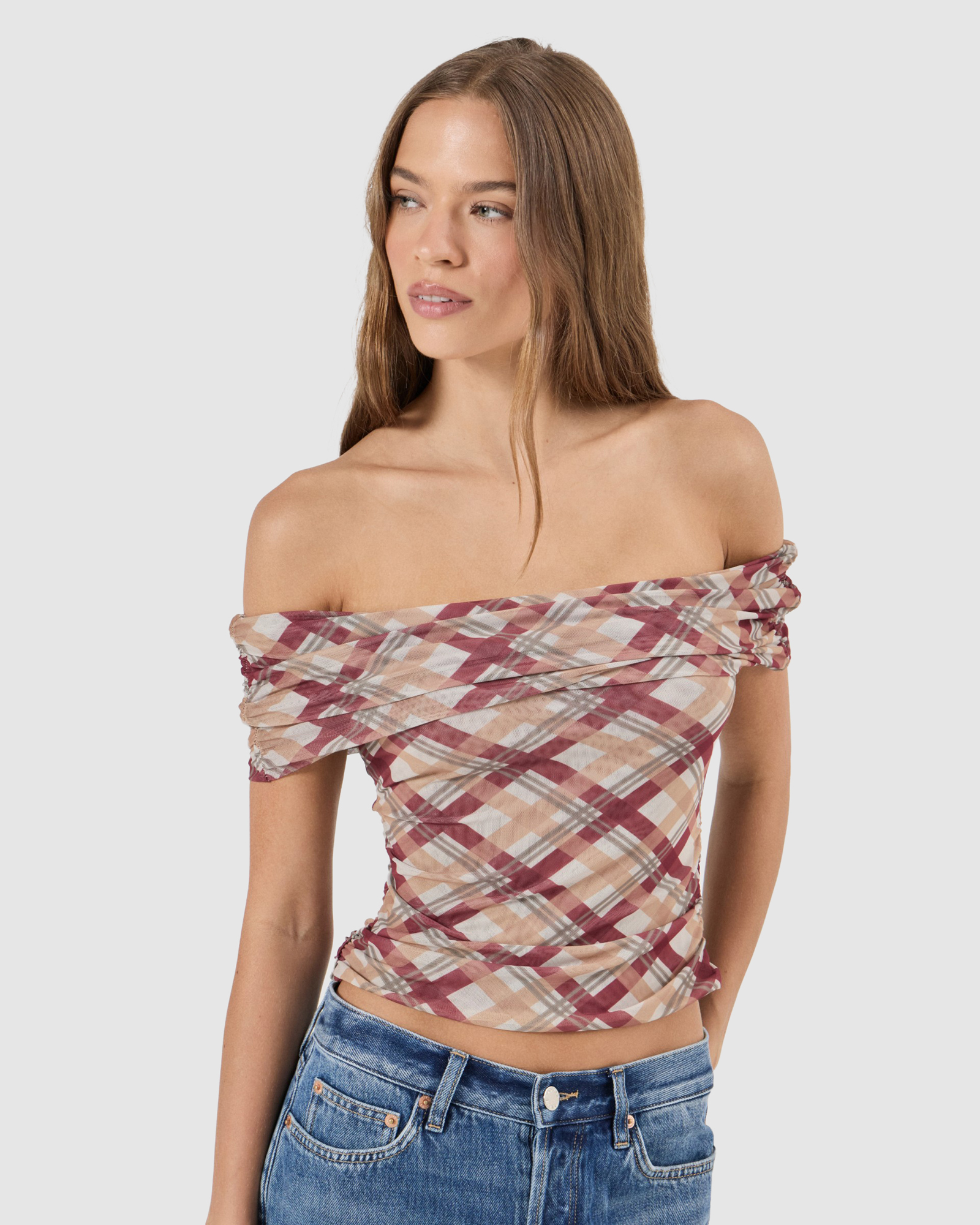 Field Lines Cold Shoulder Top