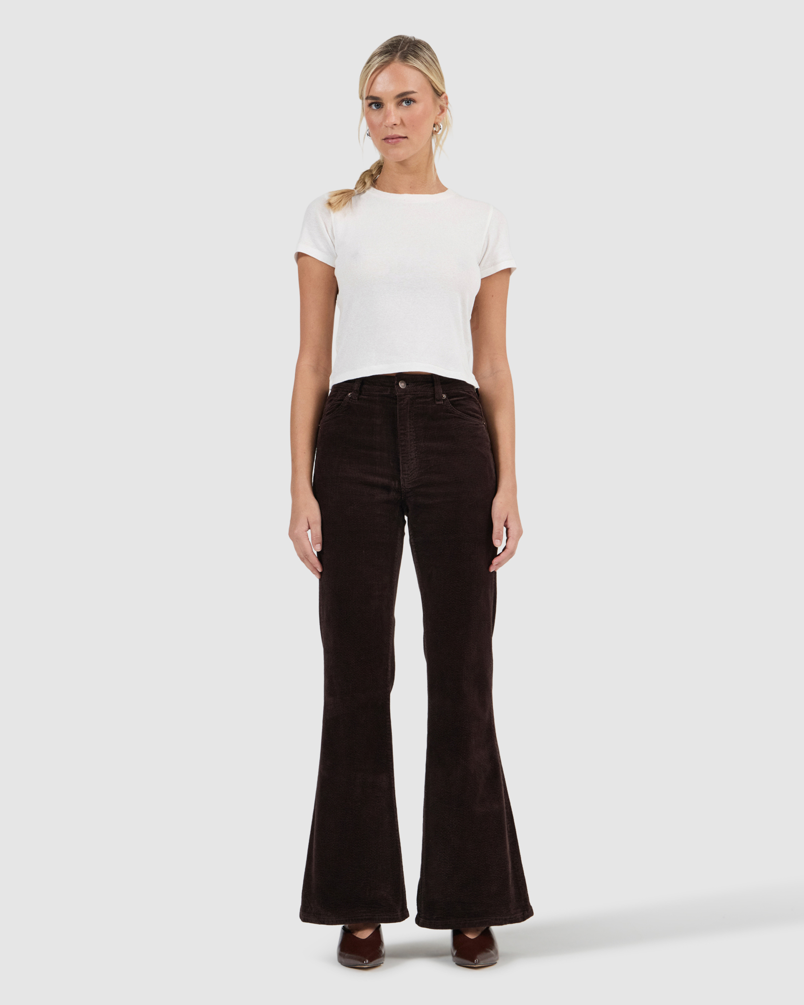 Downtown Flare Jean - Velvet Dark Cherry