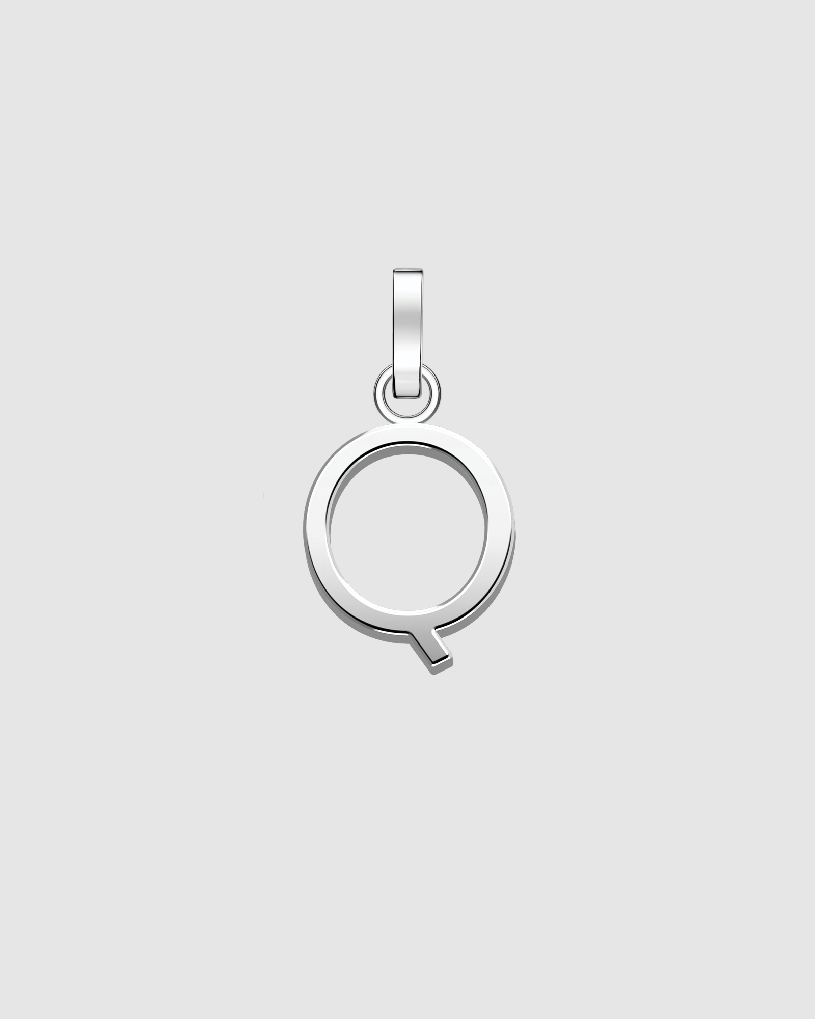 Pendant Silver Tone Letter Q