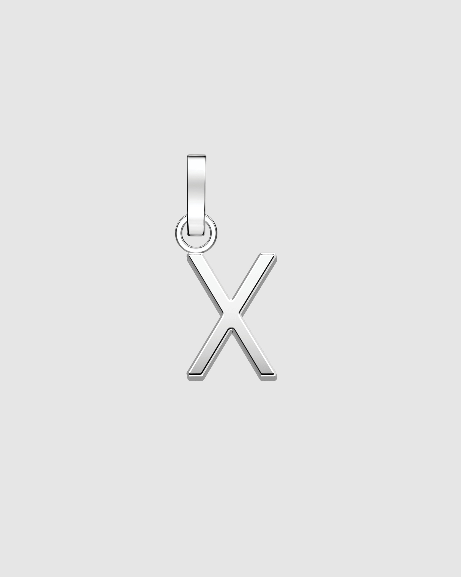 Pendant Silver Tone Letter X