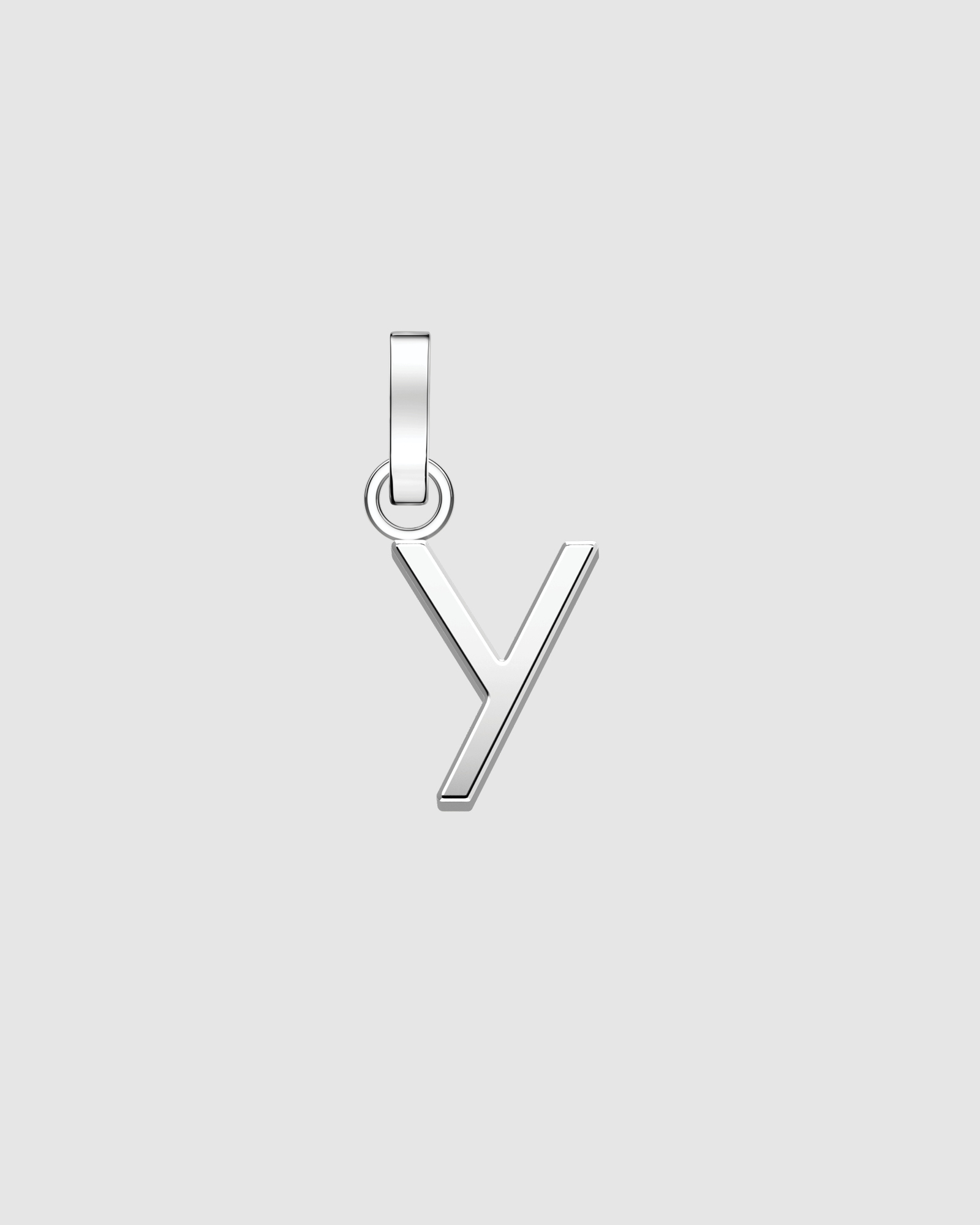 Pendant Silver Tone Letter Y