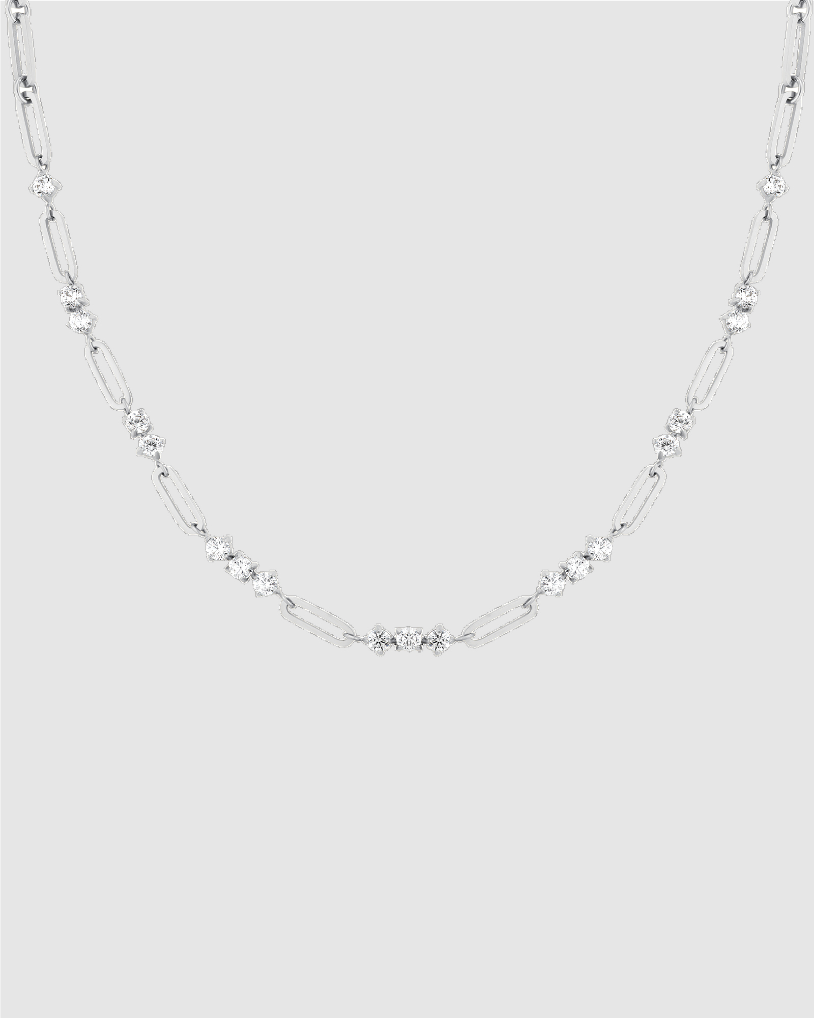 Graduated Crystal Silver-Tone Necklace