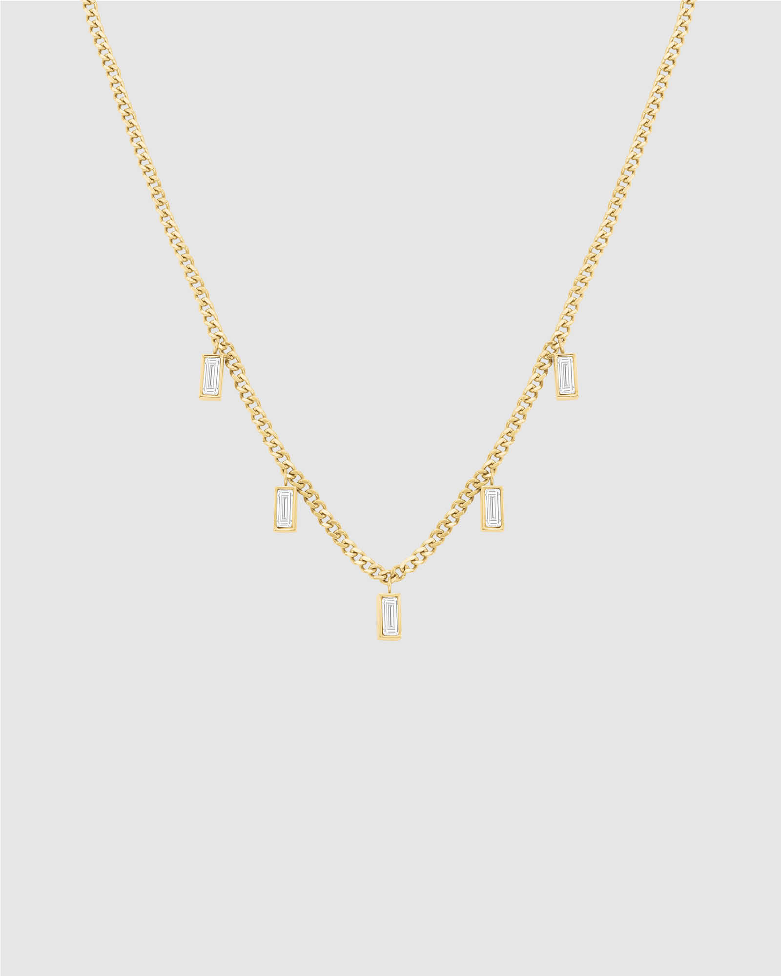 Playful Diamonds Baguette Gold-Tone Necklace