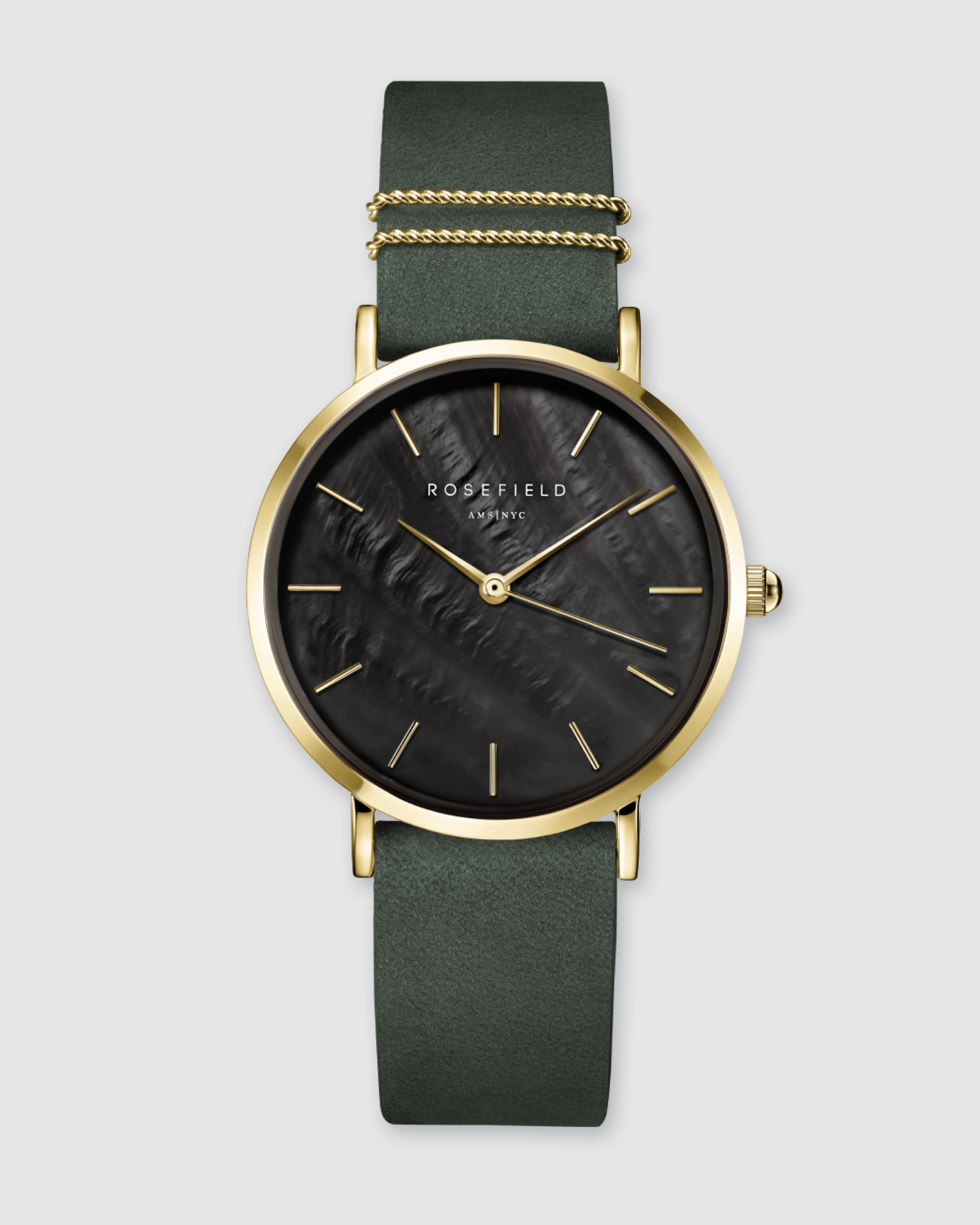 The West Village - Black Dial With Green Band