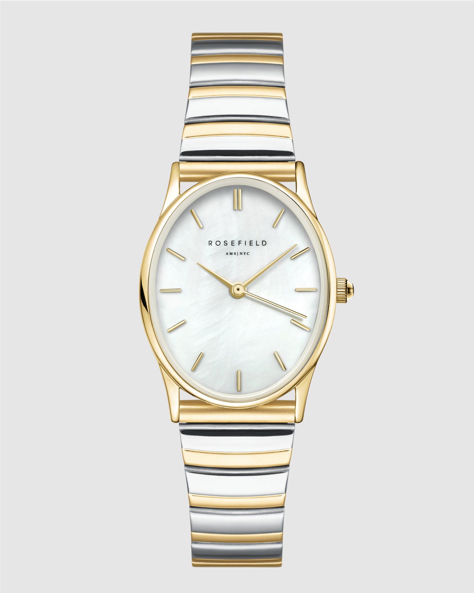 The Oval Two-Tone Half Moon Bracelet Watch