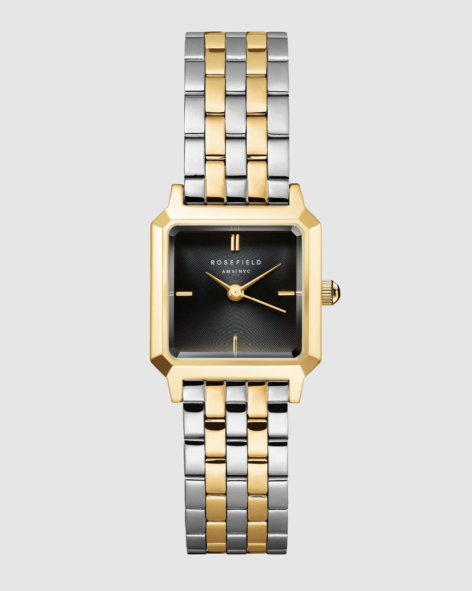 Boxelle Black Gold Silver Duotone Bracelet Watch