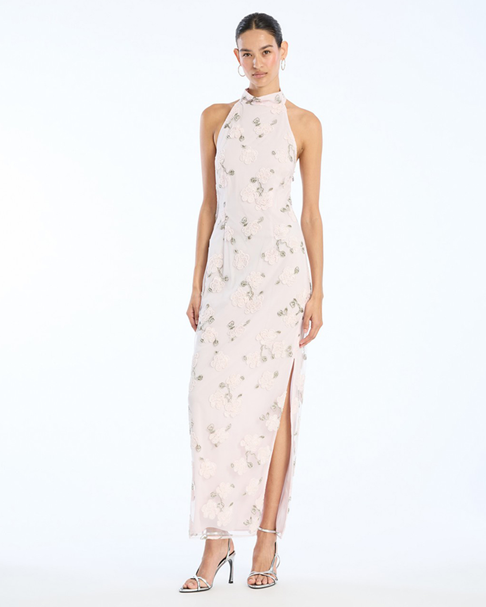 Flower Beads Maxi Dress