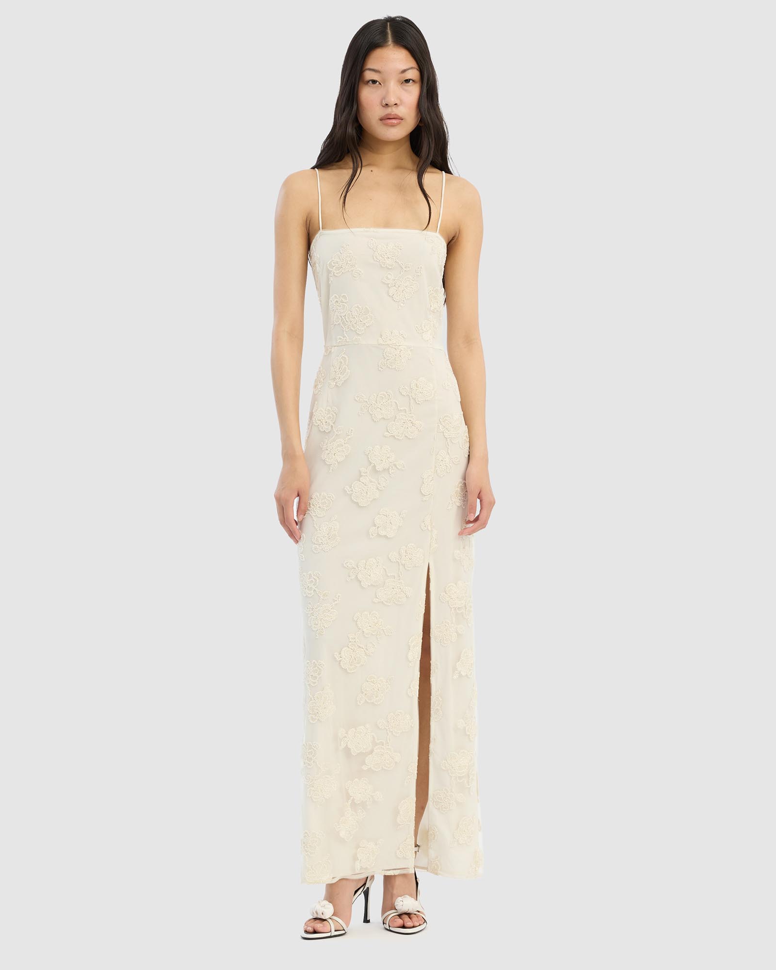Beaded Maxi Slit Dress