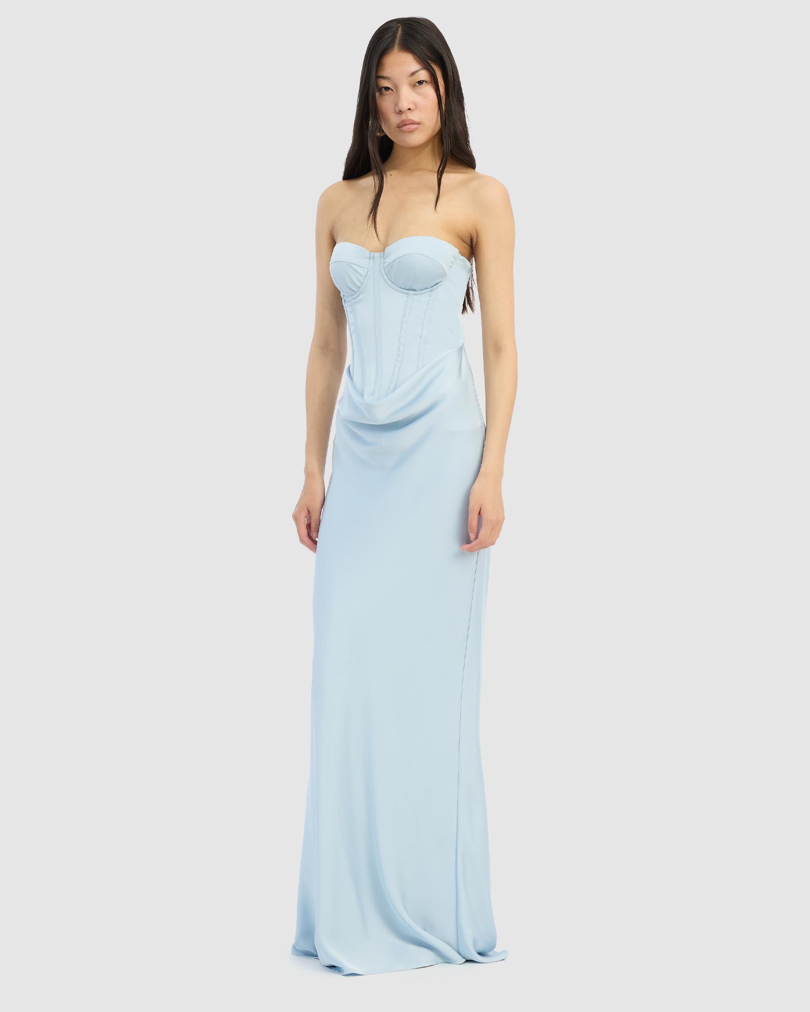 Satin Corset Maxi Dress
