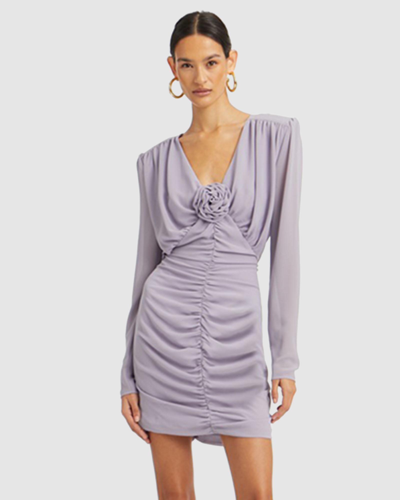 Crepe Mini Gathered Dress