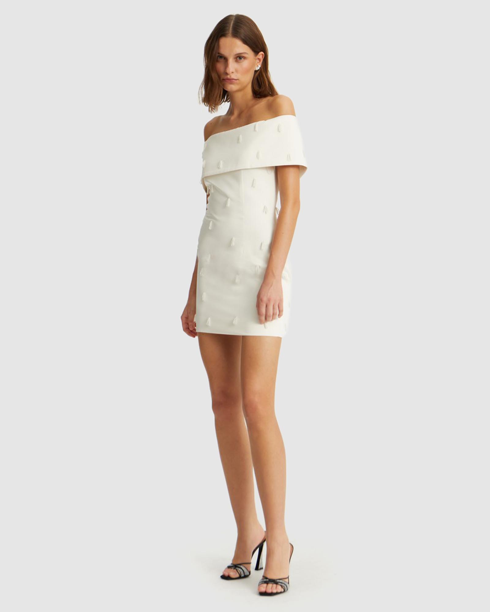 Beaded Satin Mini Dress