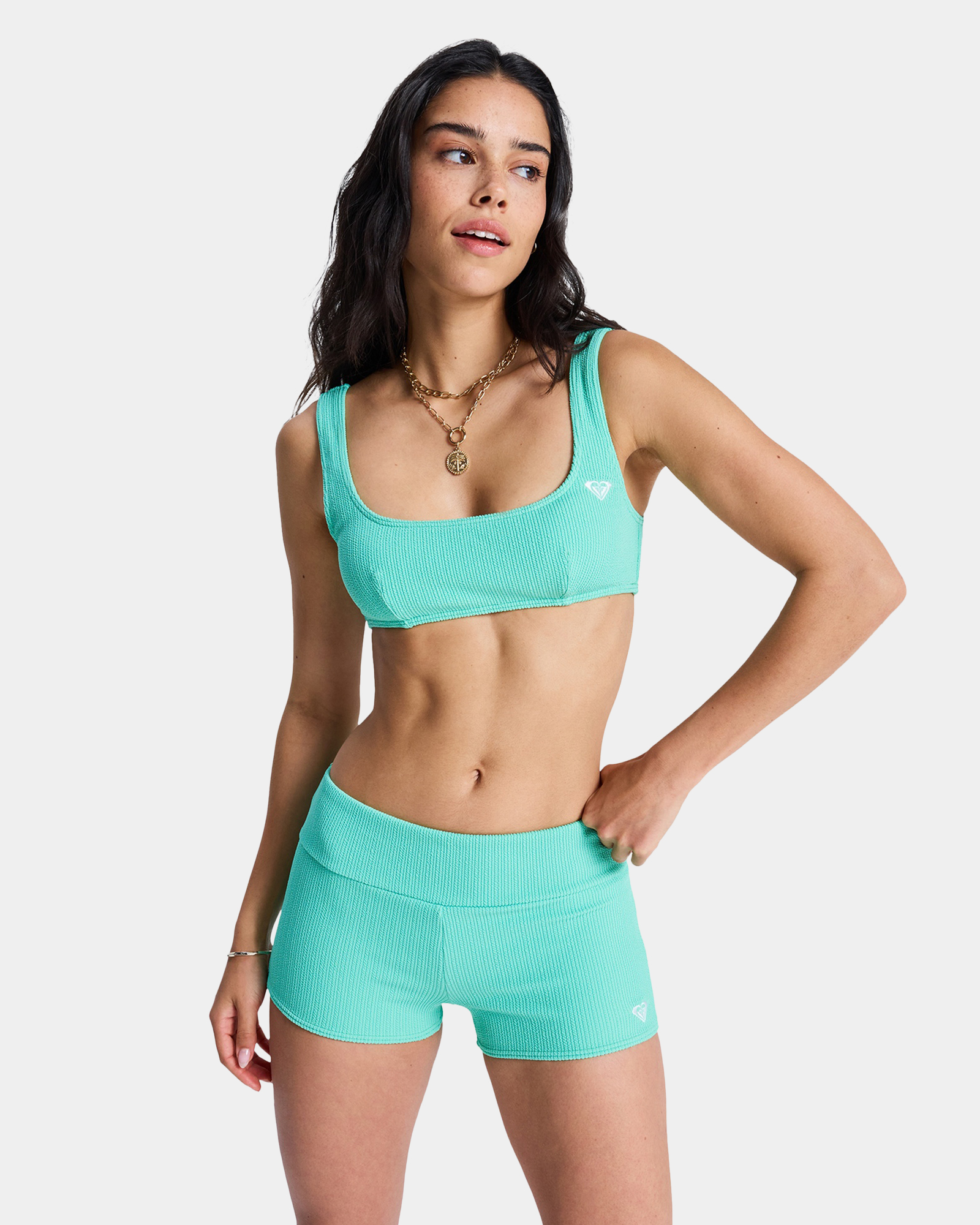 Womens Roxy Sunshine High Rise Boyleg Bikini Bottom