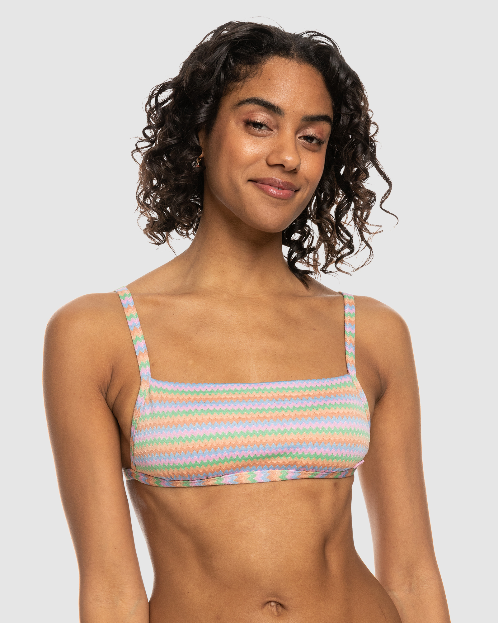 Wavy Stripe Bralette Bikini Top For Women