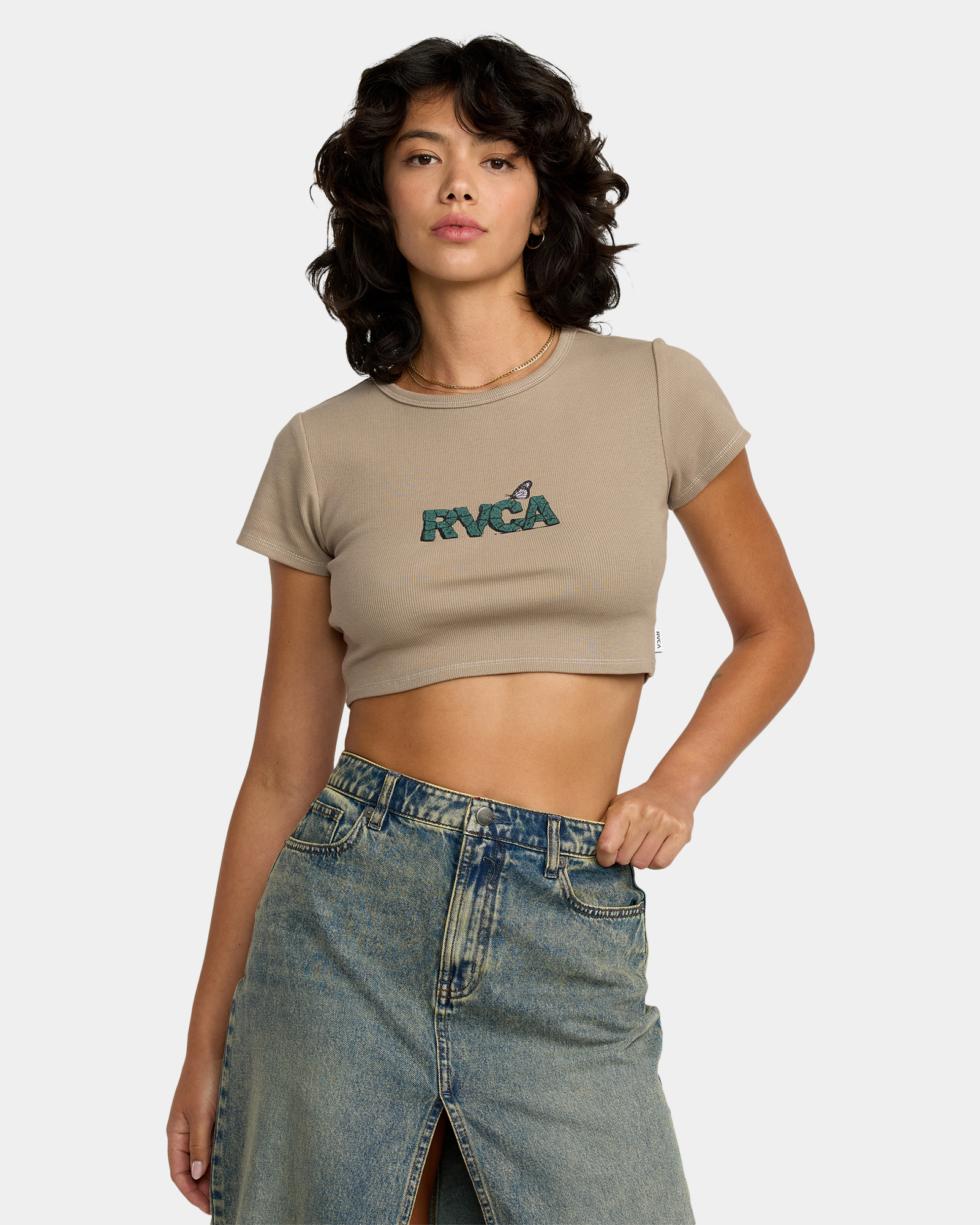 Womens Stoned Half T-Shirt