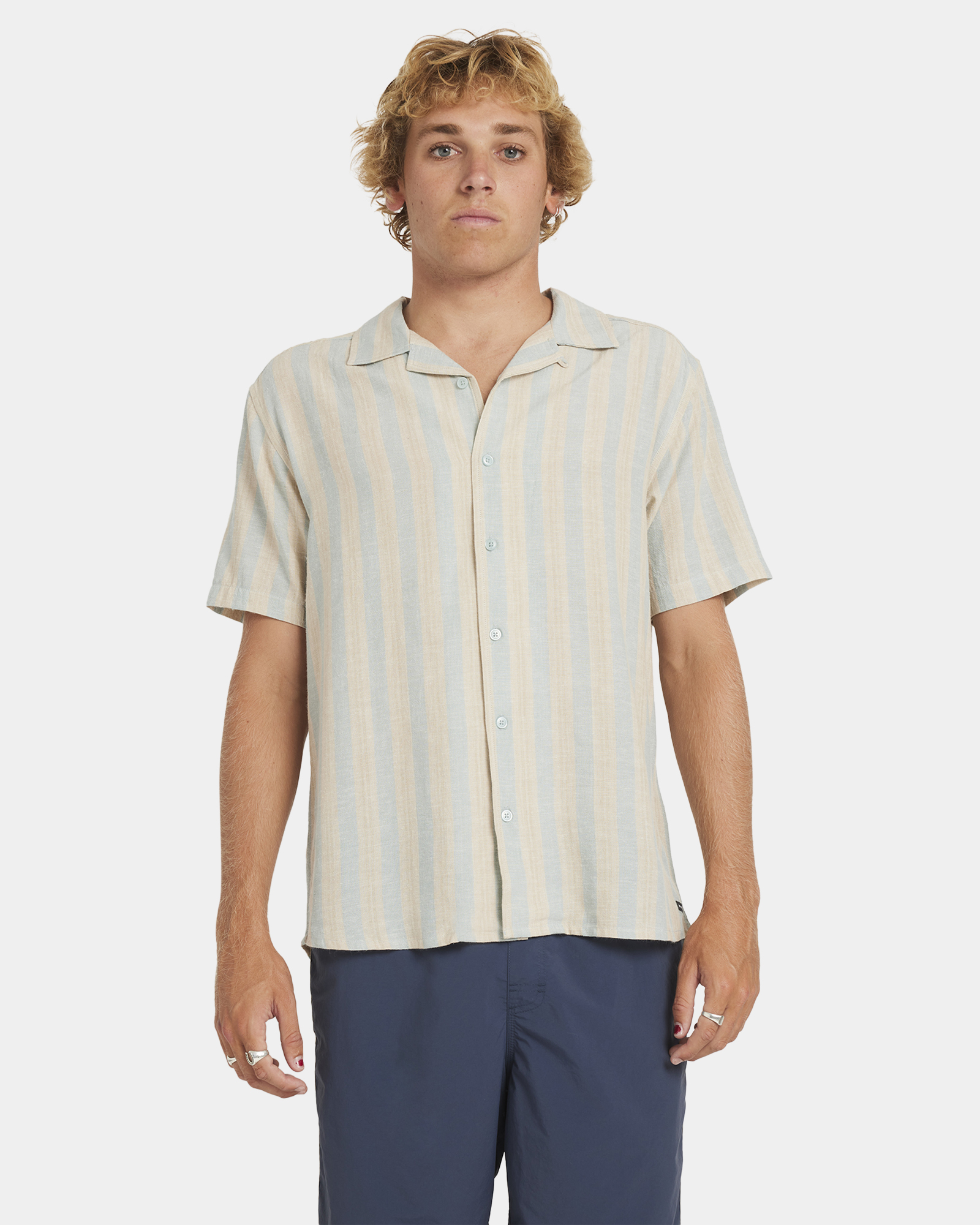 Mens Beat Stripe Short Sleeve Shirt