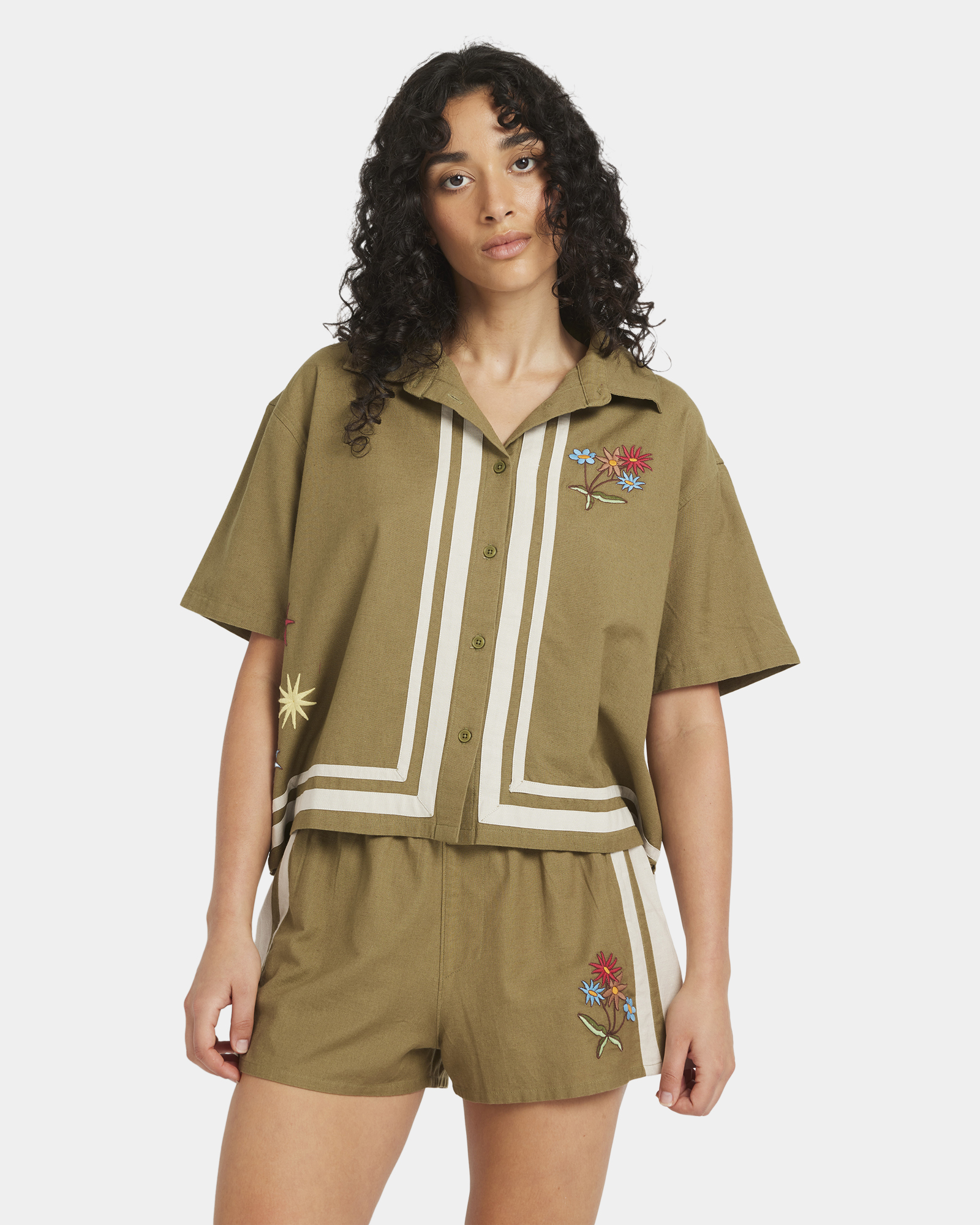 Womens Mel G Button Down Short Sleeve Shirt