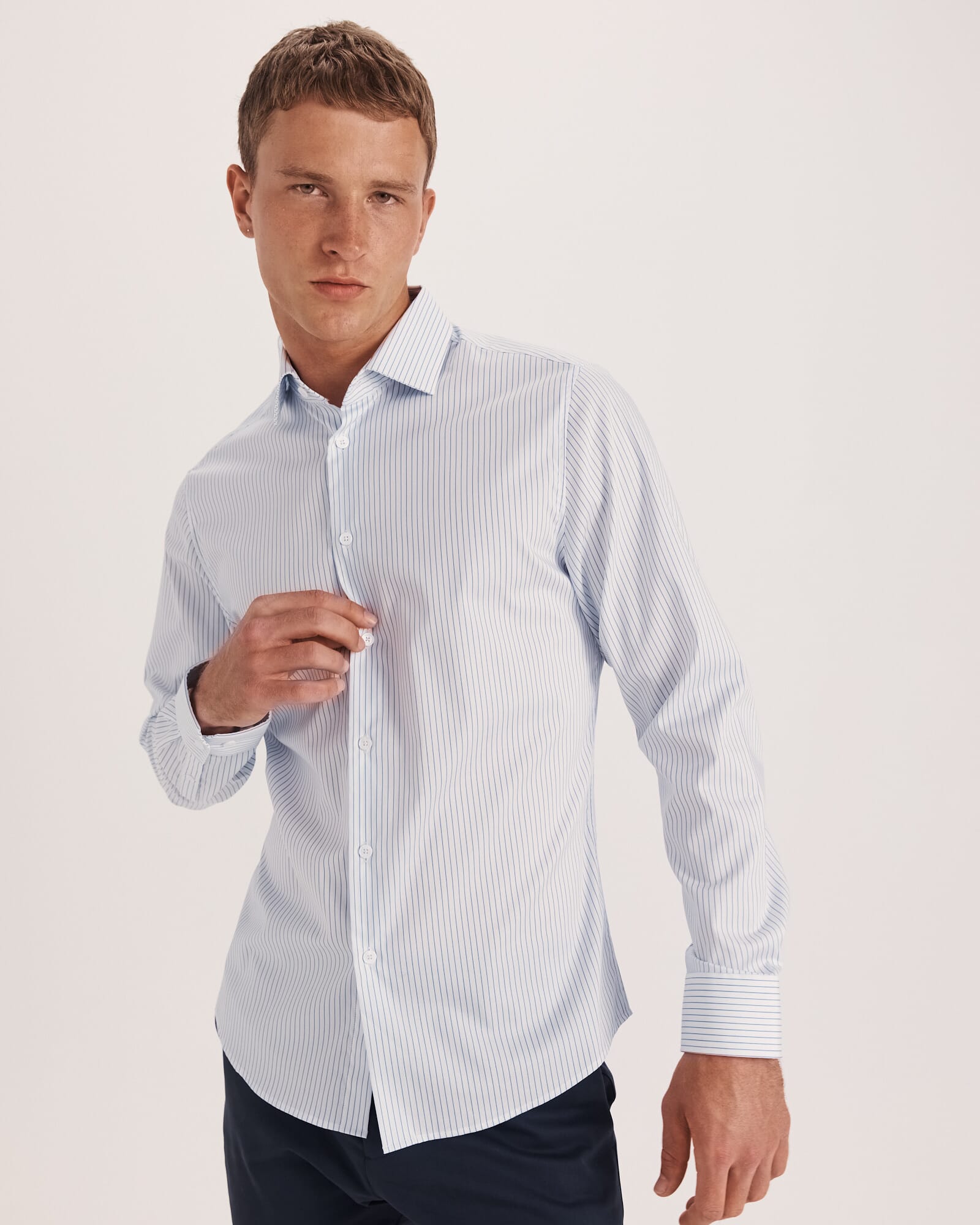 Prince Long Sleeve Tapered Stripe Shirt