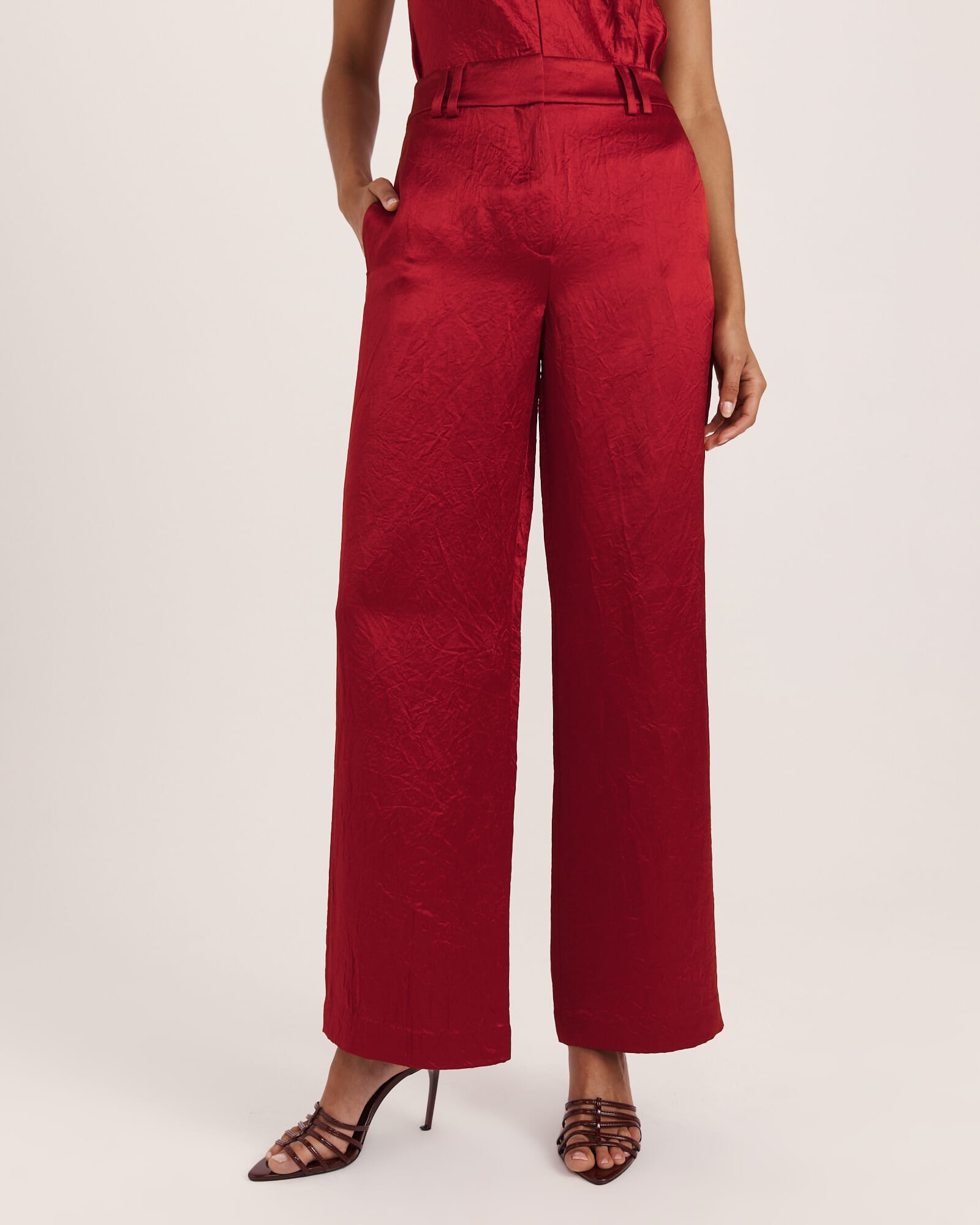 Ivana Wide Leg Crinkle Pant