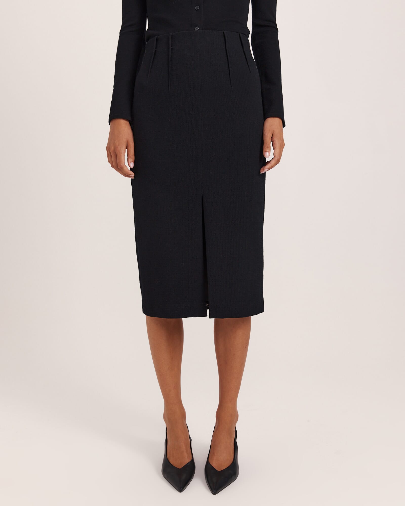Raya Wool Crepe Pencil Skirt