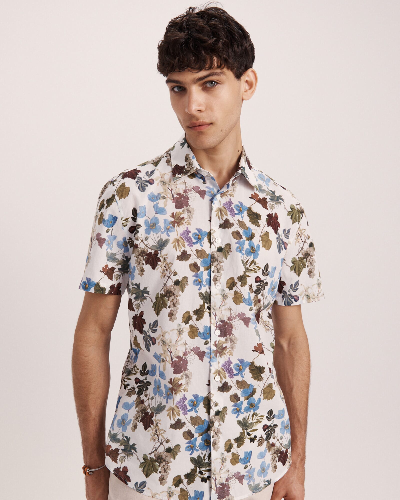 Evander Cotton Print Short Sleeve Classic Shirt