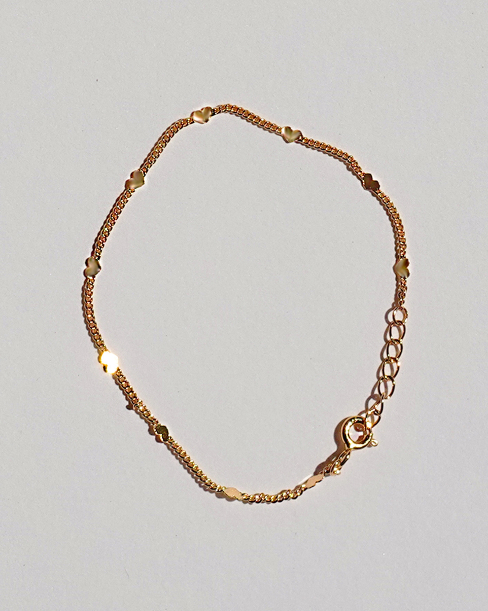 Fine Heart Chain Bracelet - Gold