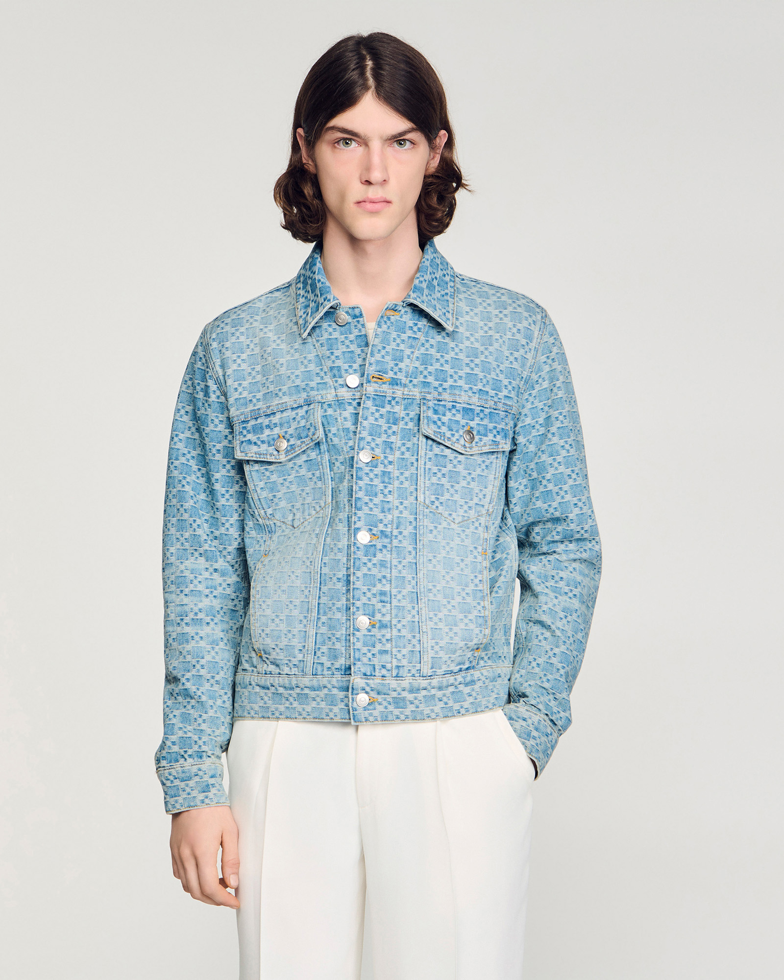 Cross Sanded Trucker Denim Jacket