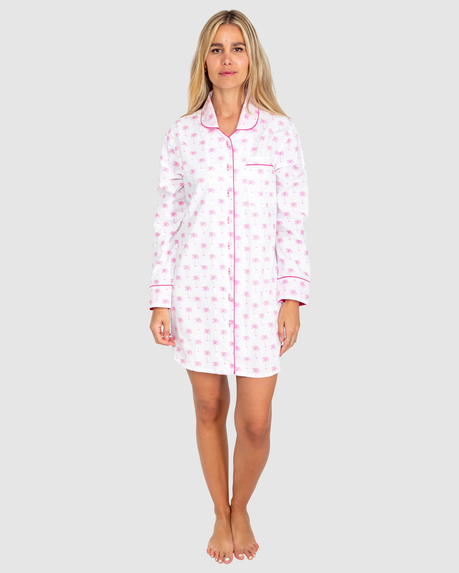 Women's Pink Palm Tree Night Shirt