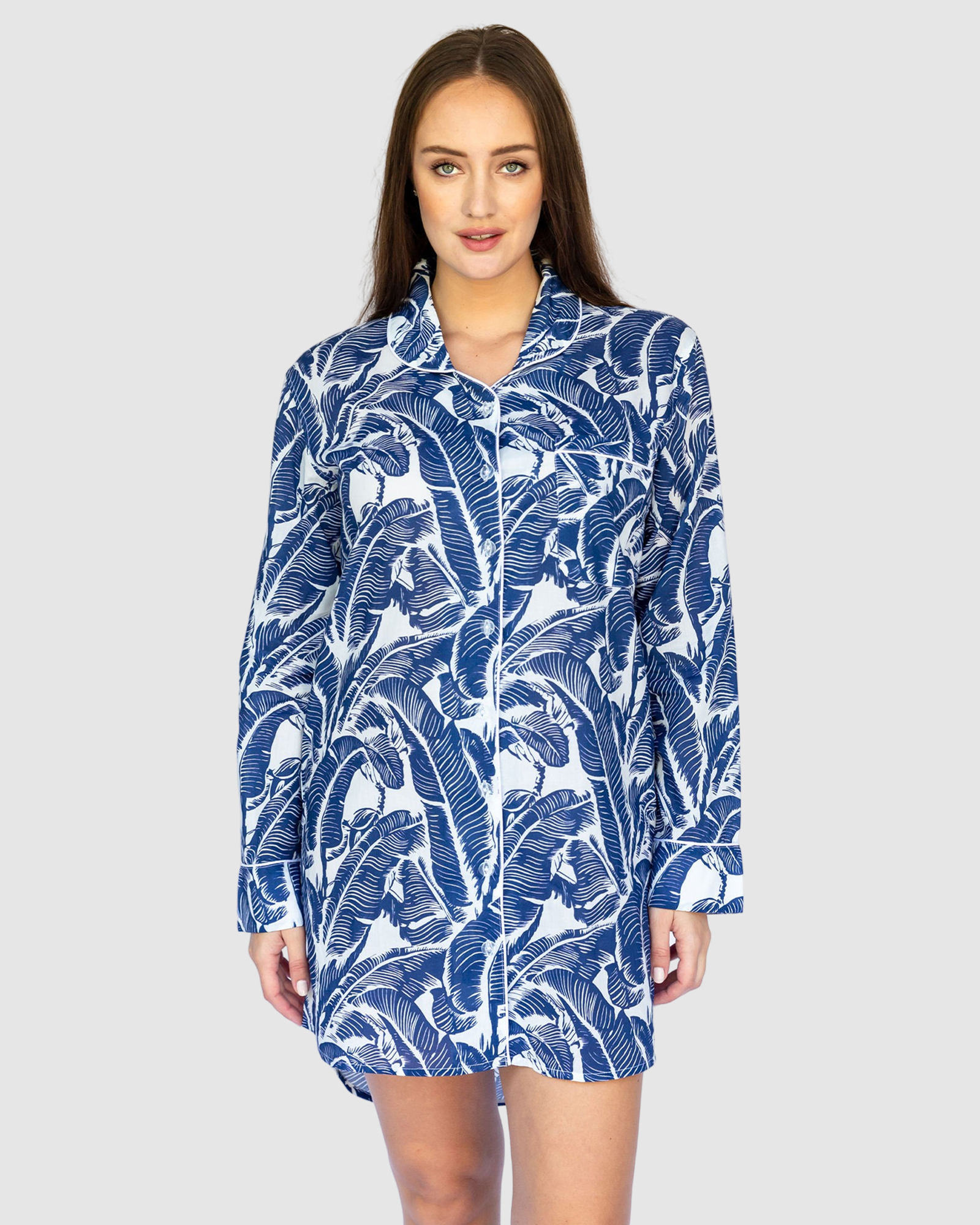 Women's Martinique® Blue Banana Leaf Night Shirt