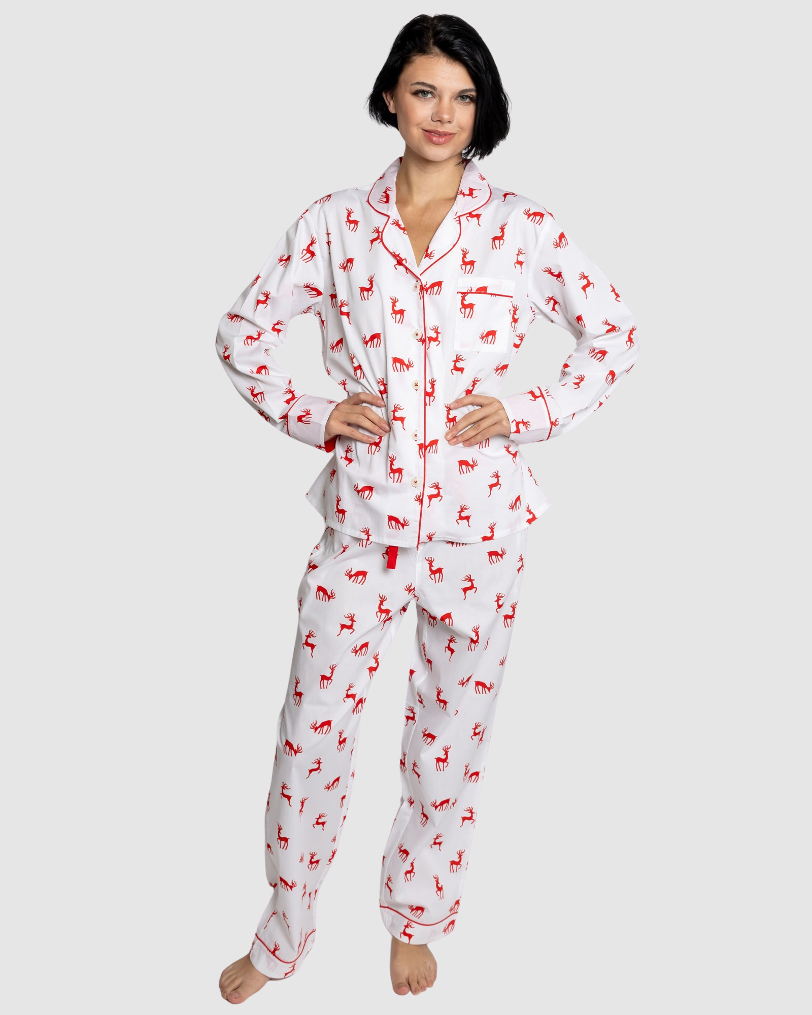 Women's Reindeer Red Long PJ Set