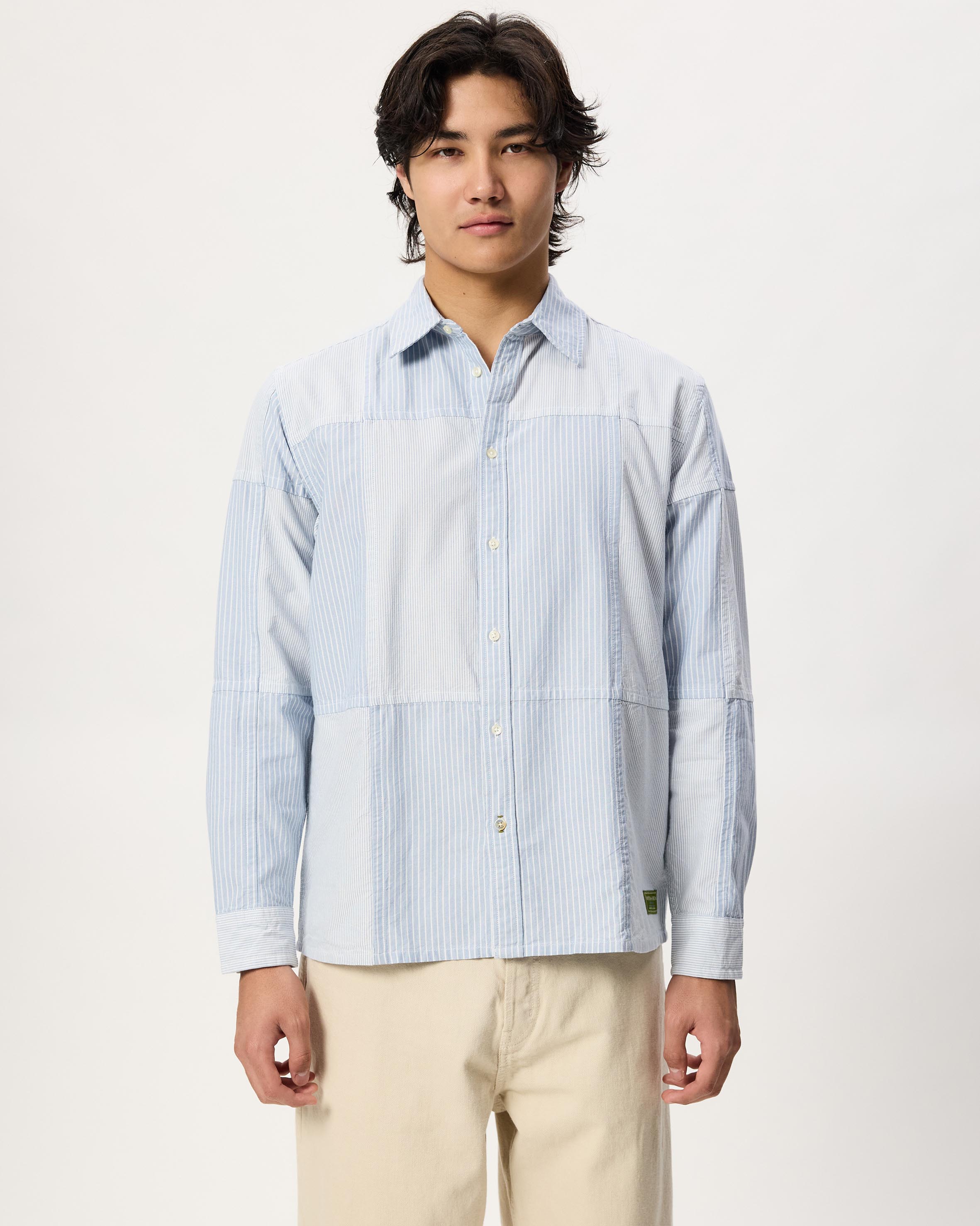 Patchwork Relaxed-Fit Oxford Shirt