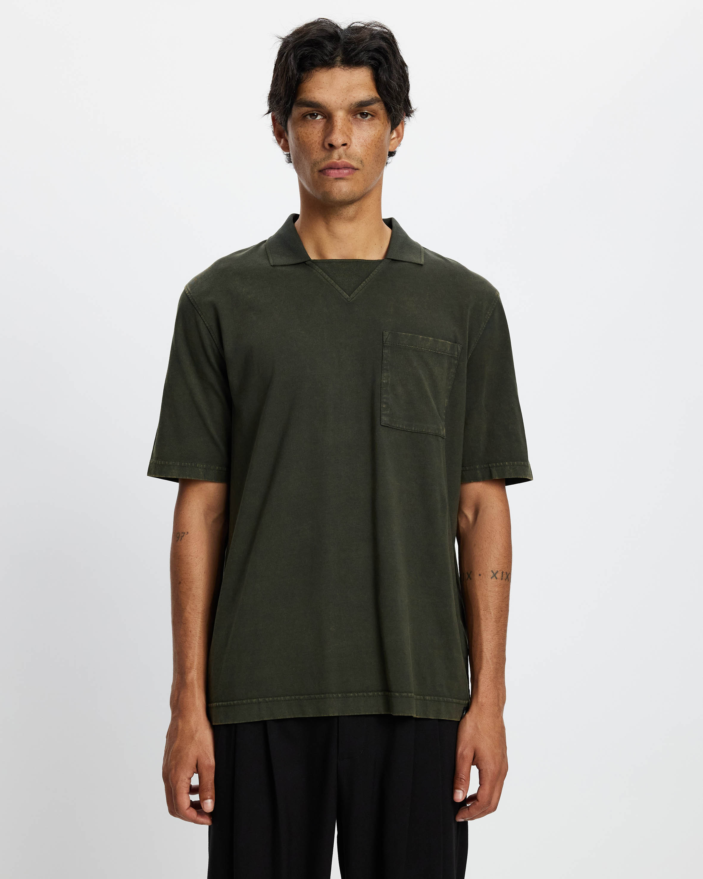 3 Crosses Program Garment Dyed Heavy Jersey Polo