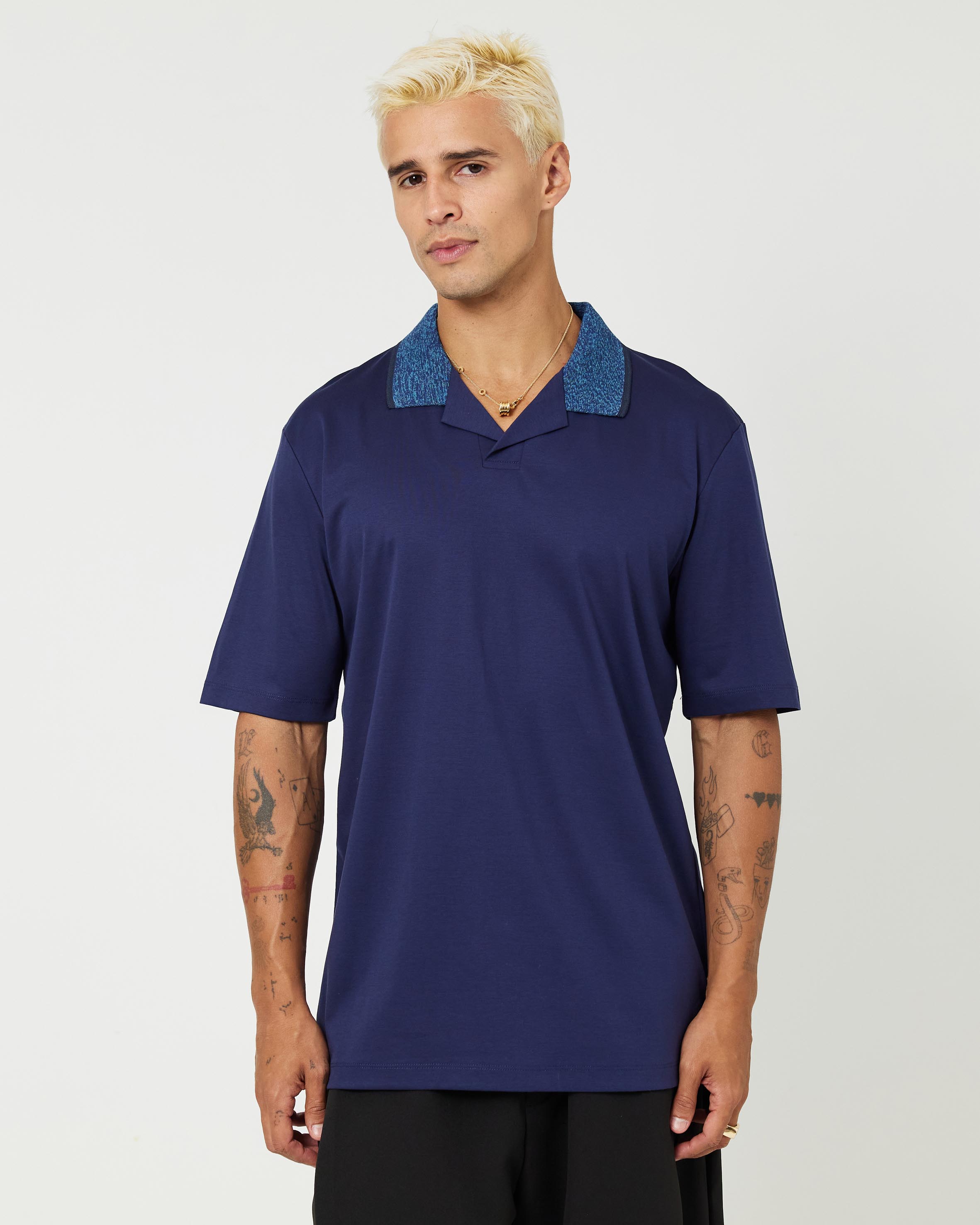 Melange Collar Polo