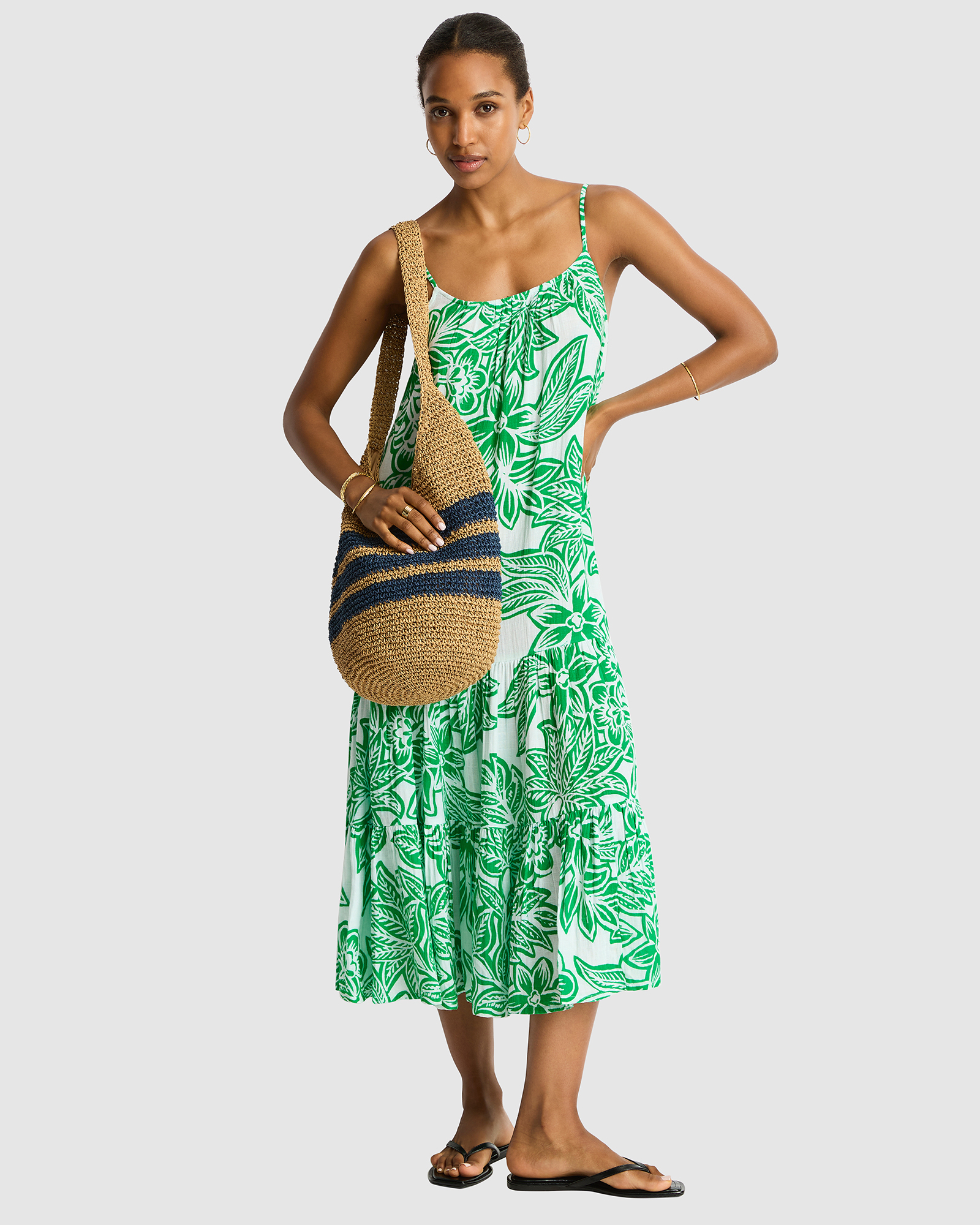 Palmera Resort Tiered Midi Sundress