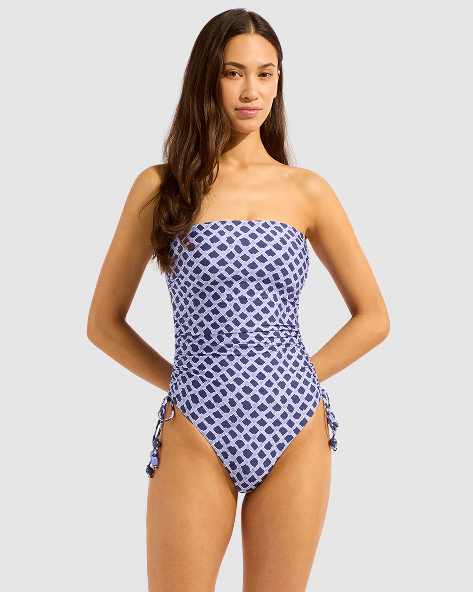 Marseille DD Drawstring Bandeau One Piece Swimsuit