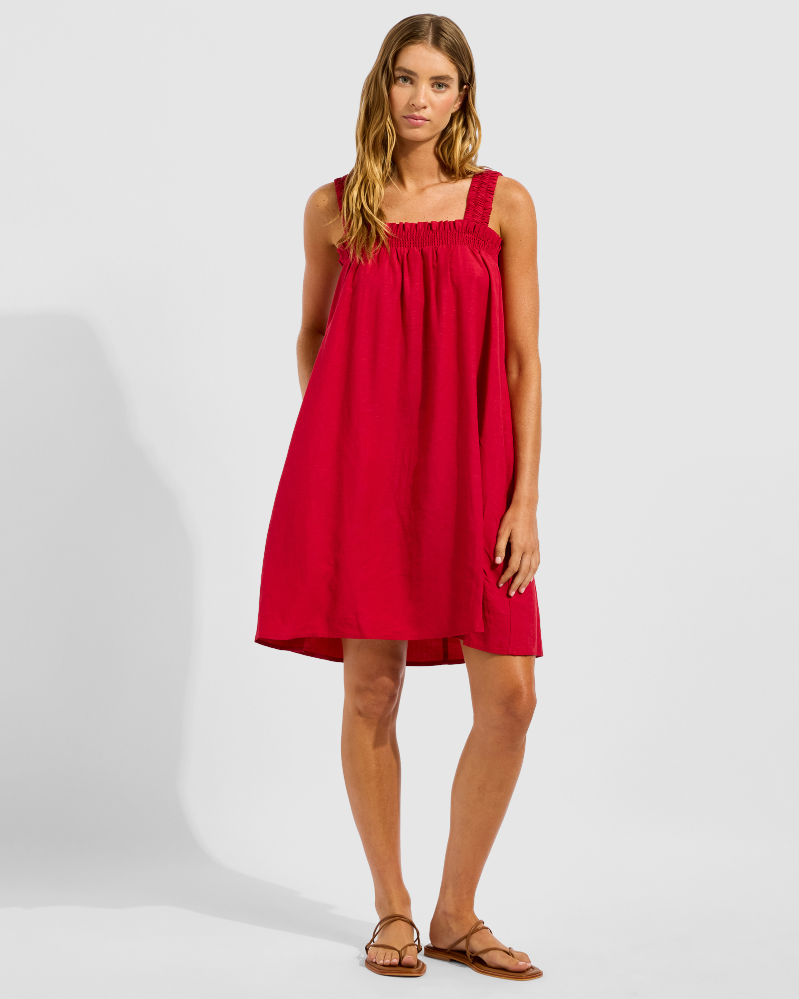 Gathered Band Mini Dress