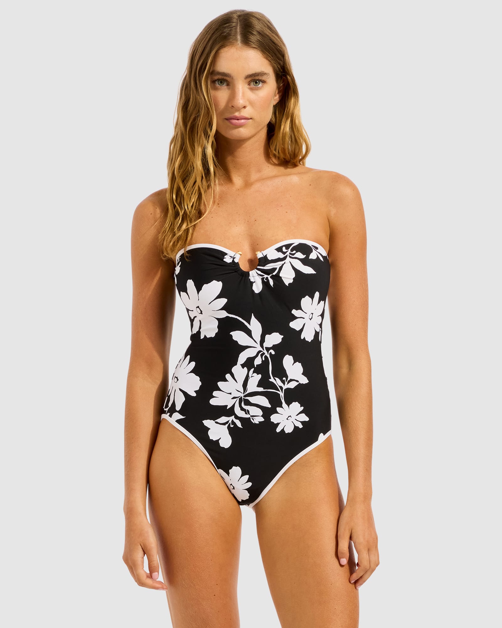 Mayflower Ring Front Bandeau One Piece Swimsuit